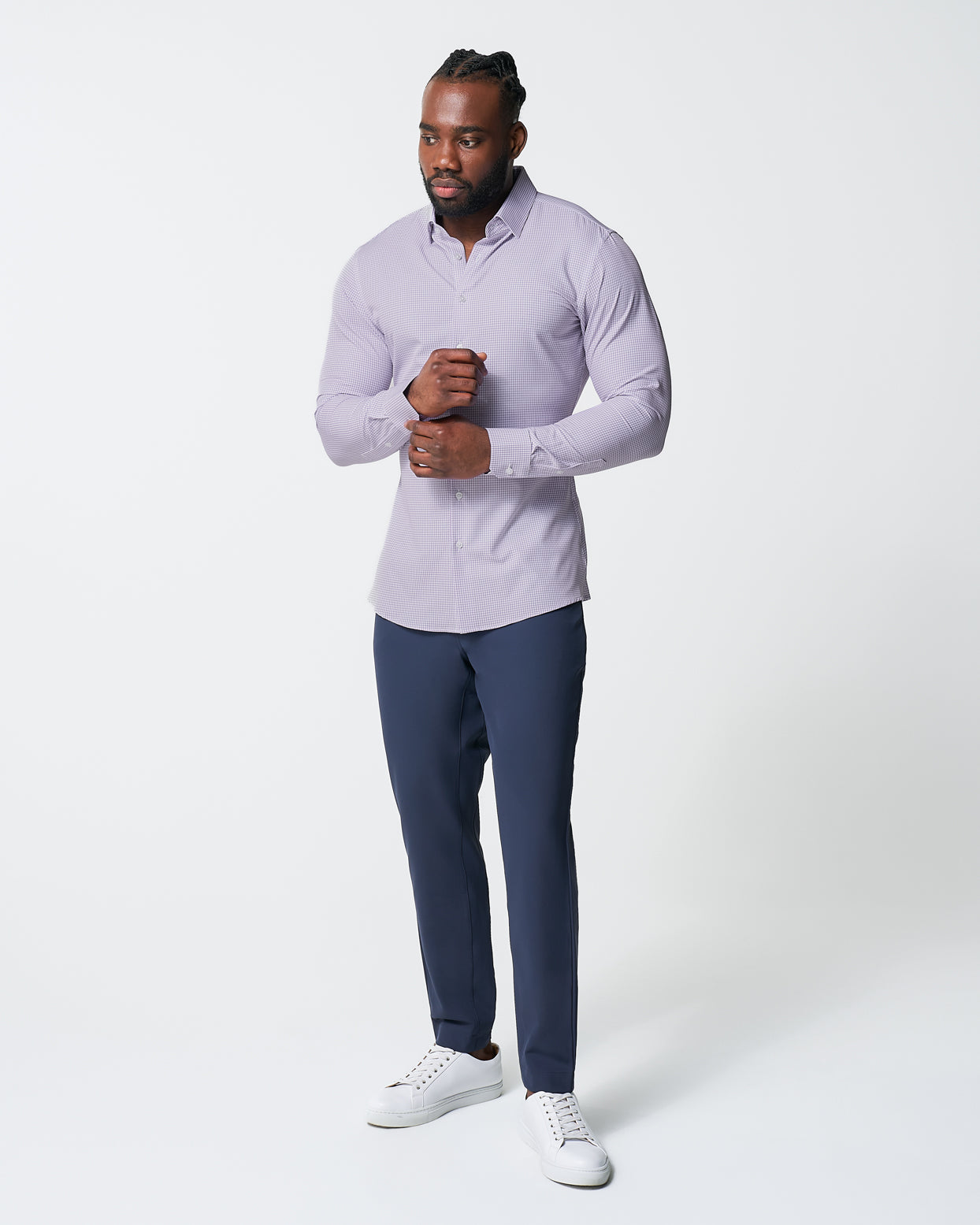 "The Arlo" Lavender Double Check - Classic Fit