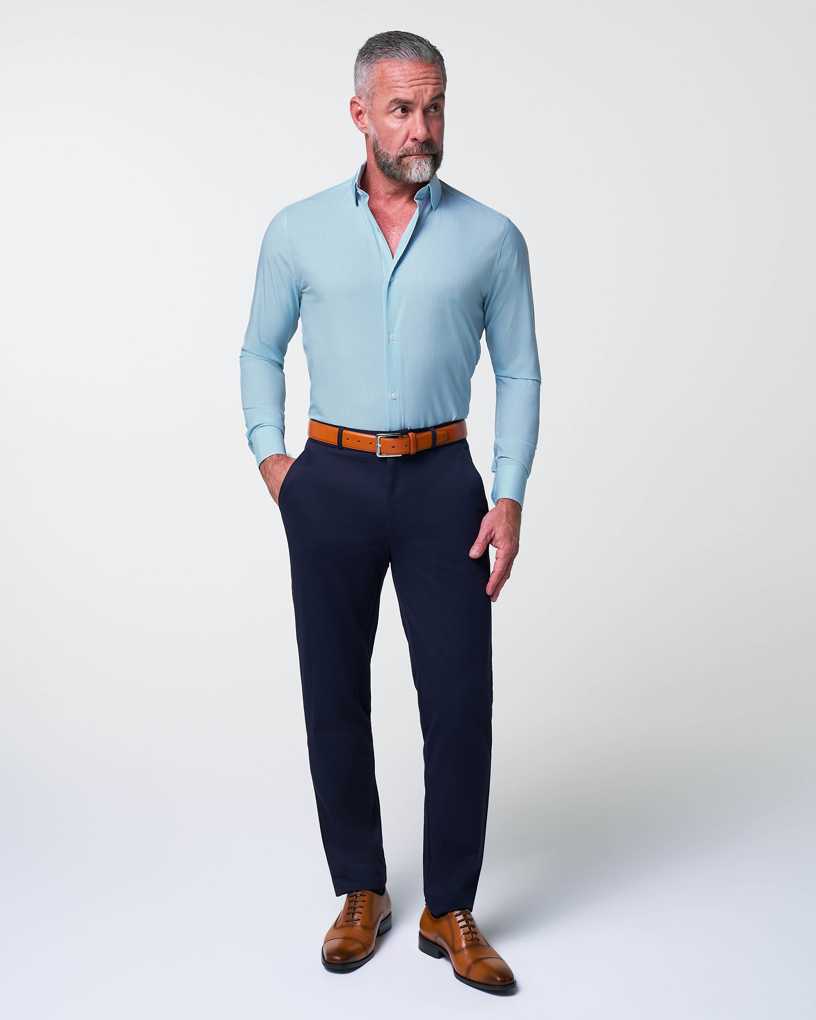 "The Atlas" Mint, Blue, & White Mini Check