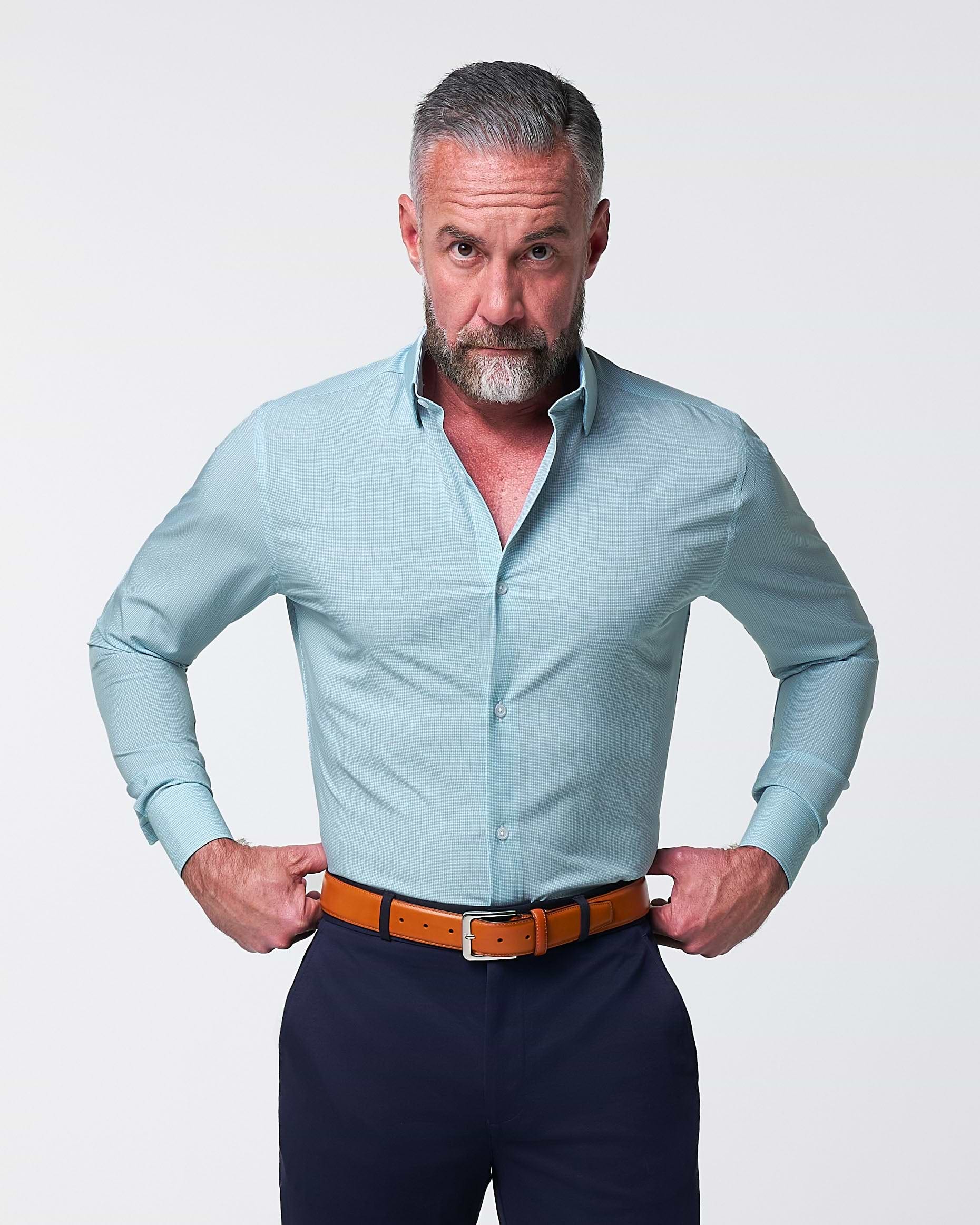 "The Atlas" Mint, Blue, & White Mini Check