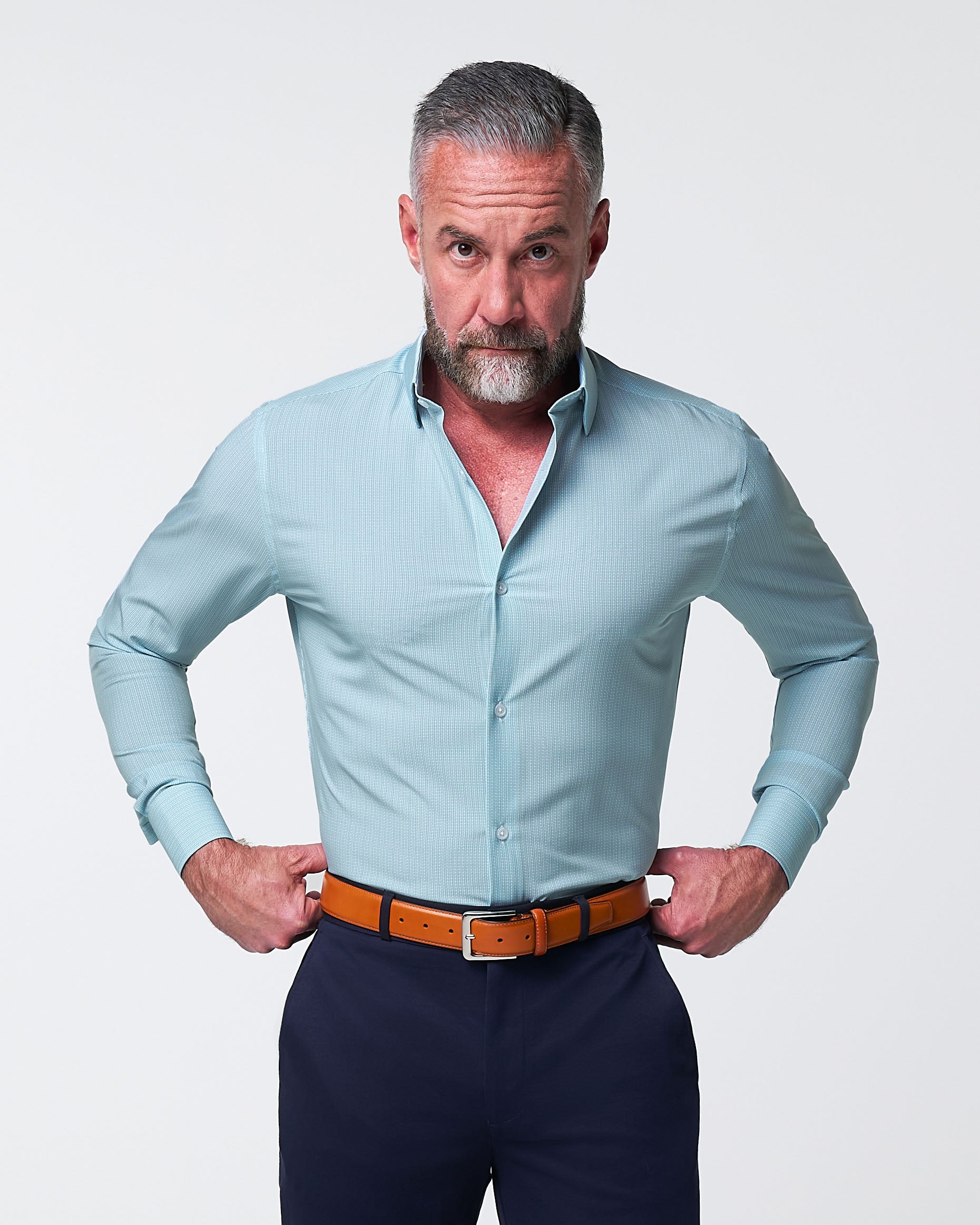 "The Atlas" Mint, Blue, & White Mini Check