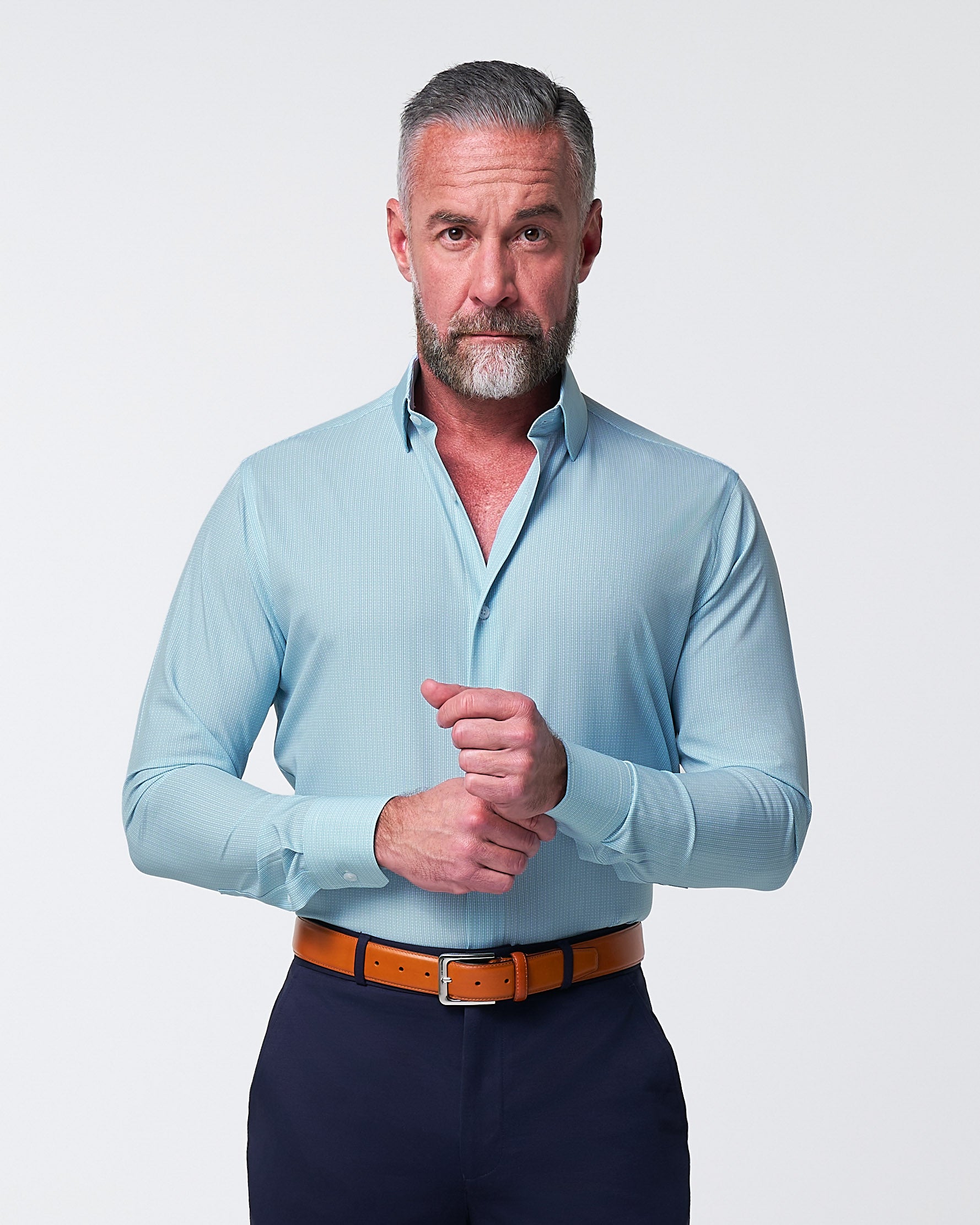 "The Atlas" Mint, Blue, & White Mini Check