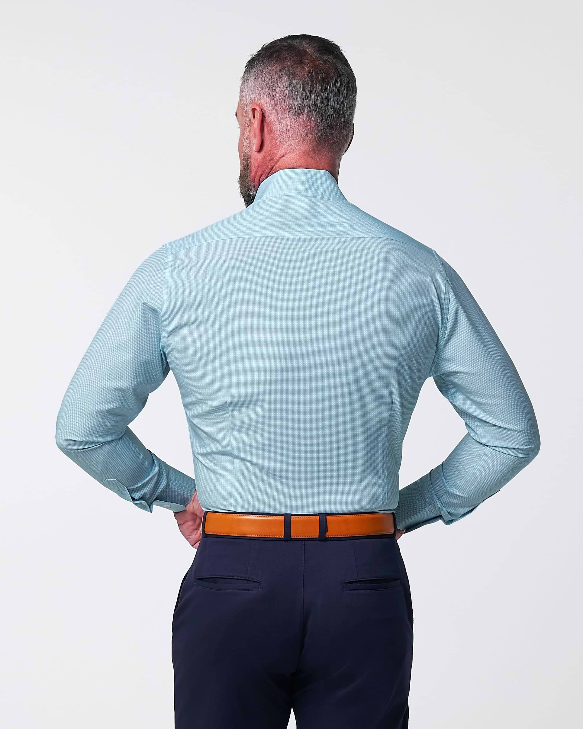 "The Atlas" Mint, Blue, & White Mini Check