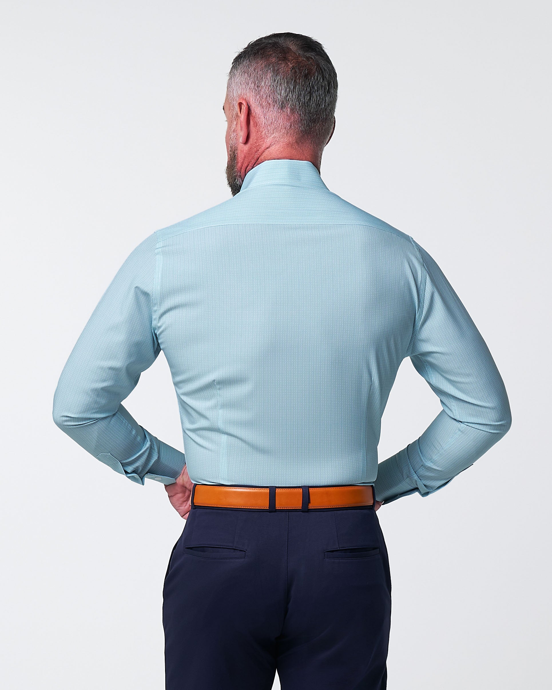 "The Atlas" Mint, Blue, & White Mini Check