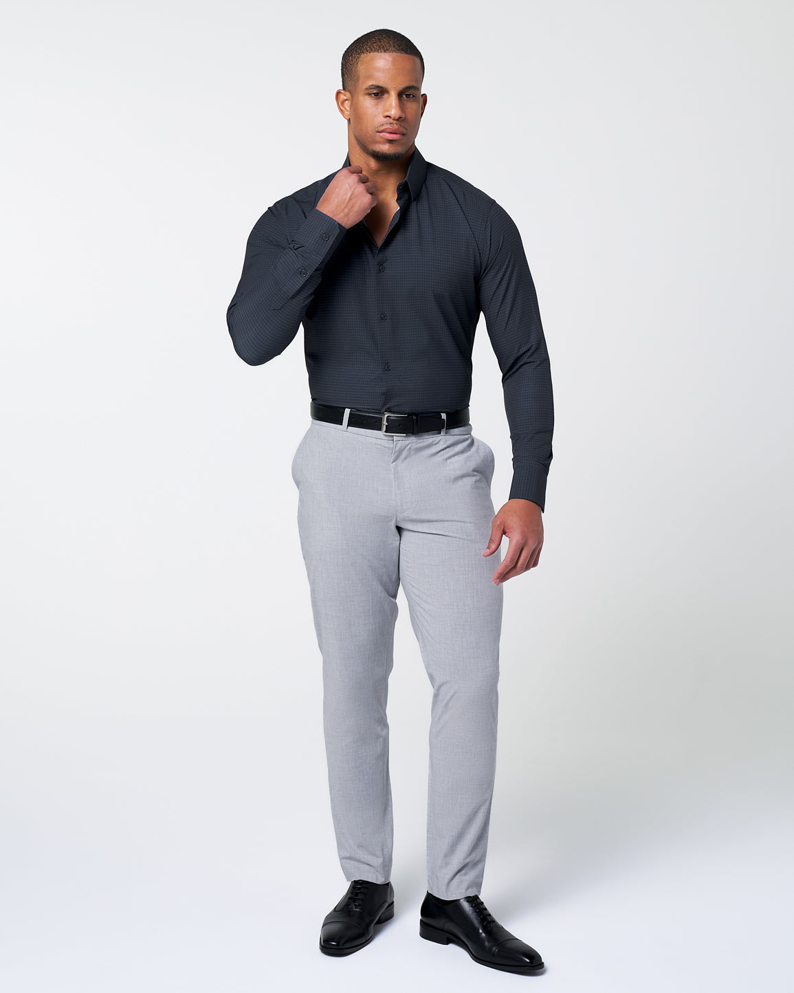 "The Avenue" Charcoal Grey & Light Grey Windowpane