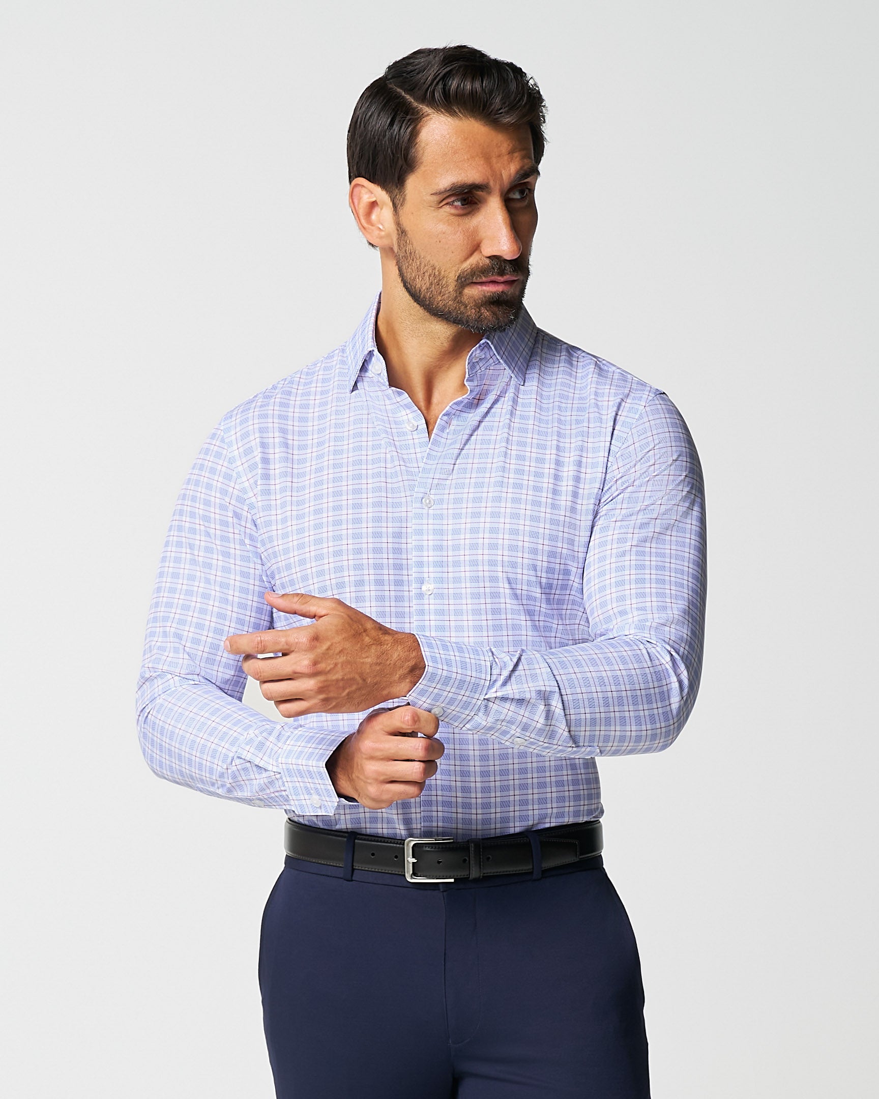 "The Baron" Purple and Blue Plaid - Classic Fit