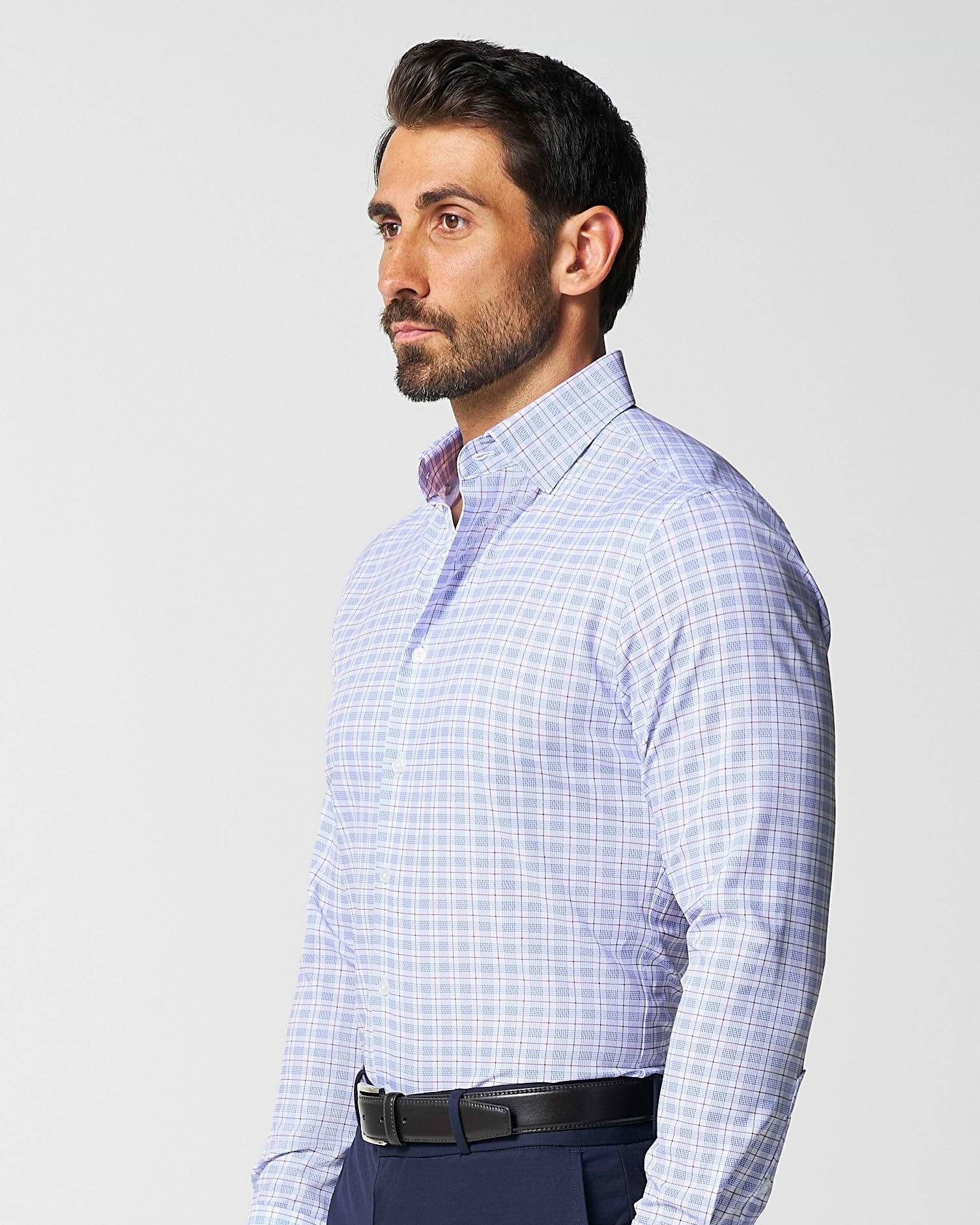 "The Baron" Purple and Blue Plaid - Classic Fit