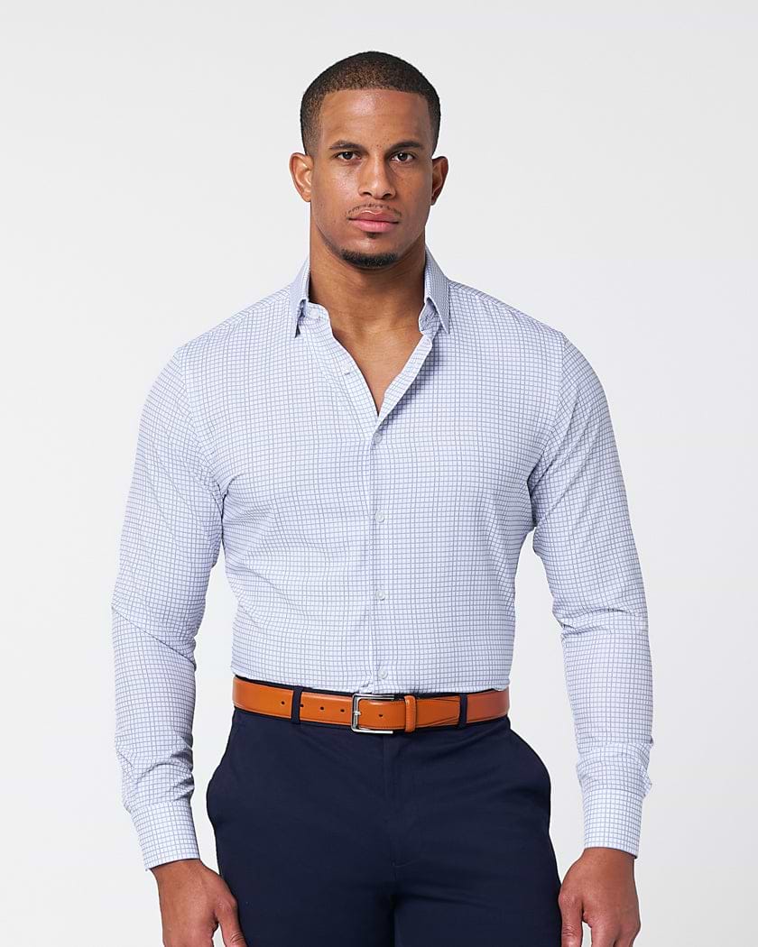 "The Baxter" Blue Mini Line Patterned Windowpane