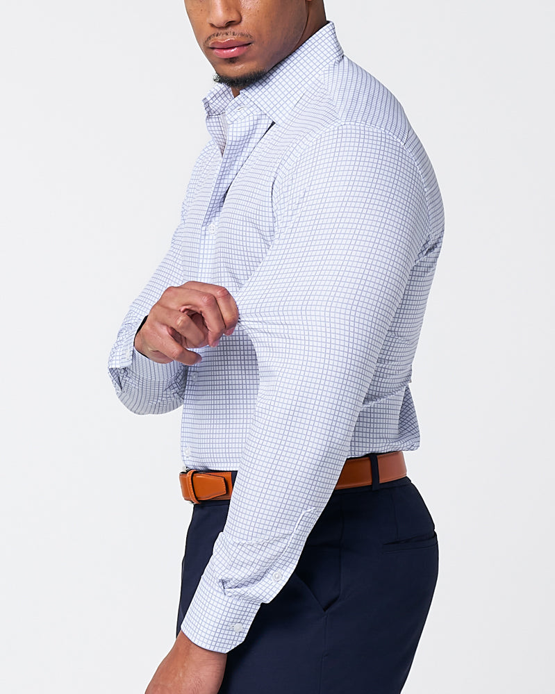 "The Baxter" Blue Mini Line Patterned Windowpane