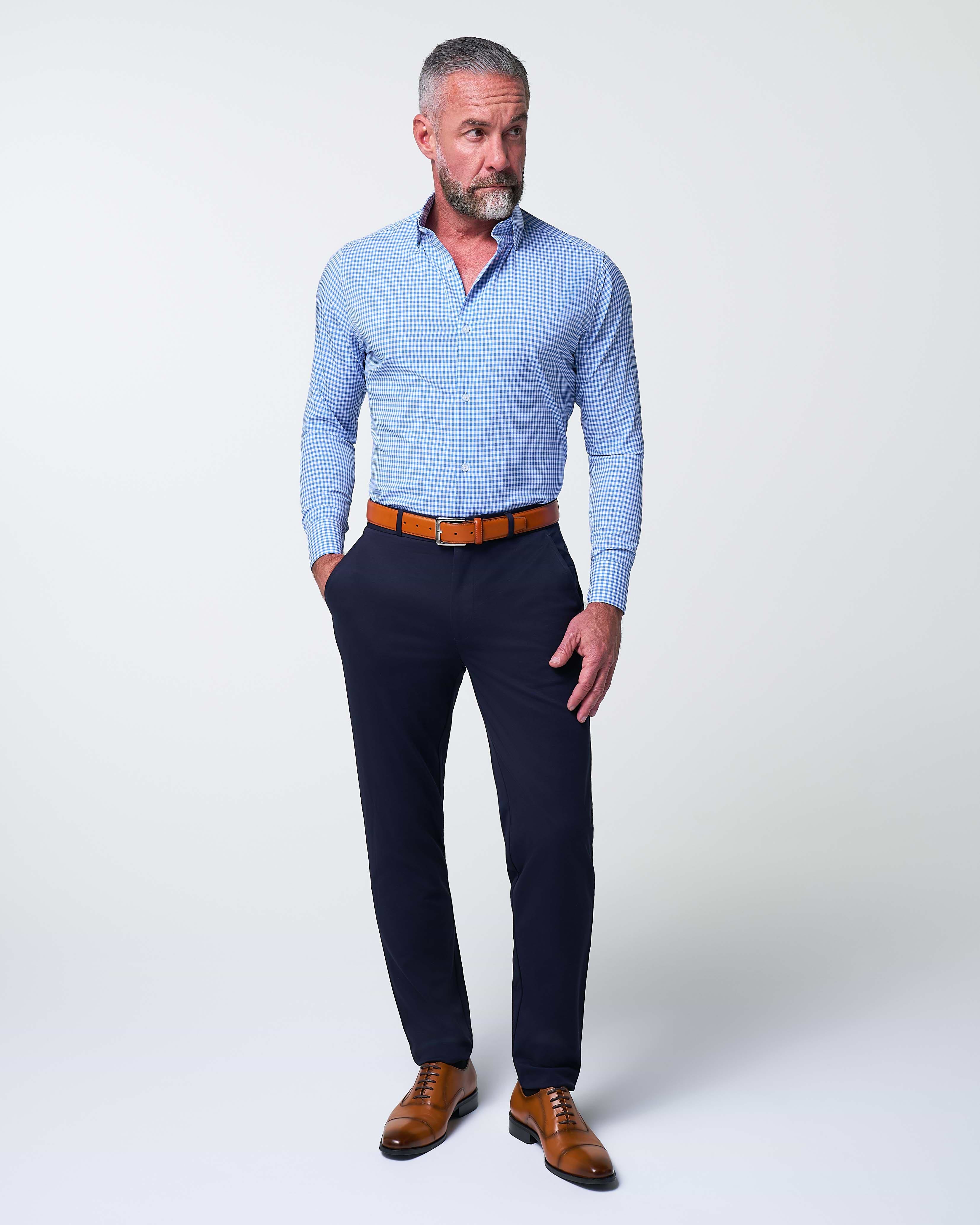 "The Bonino" Blue Gingham - Classic Fit