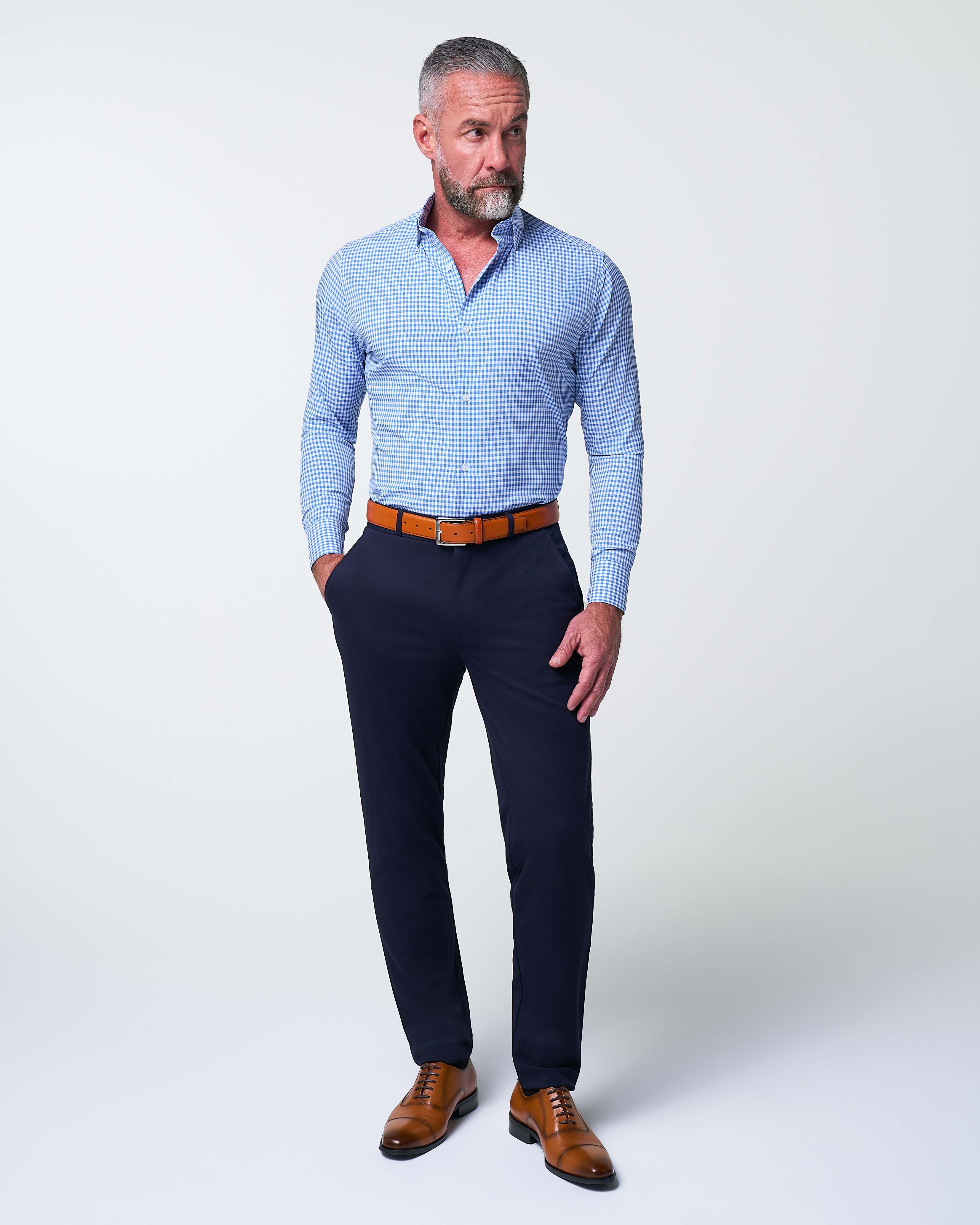 "The Bonino" Blue Gingham - Classic Fit