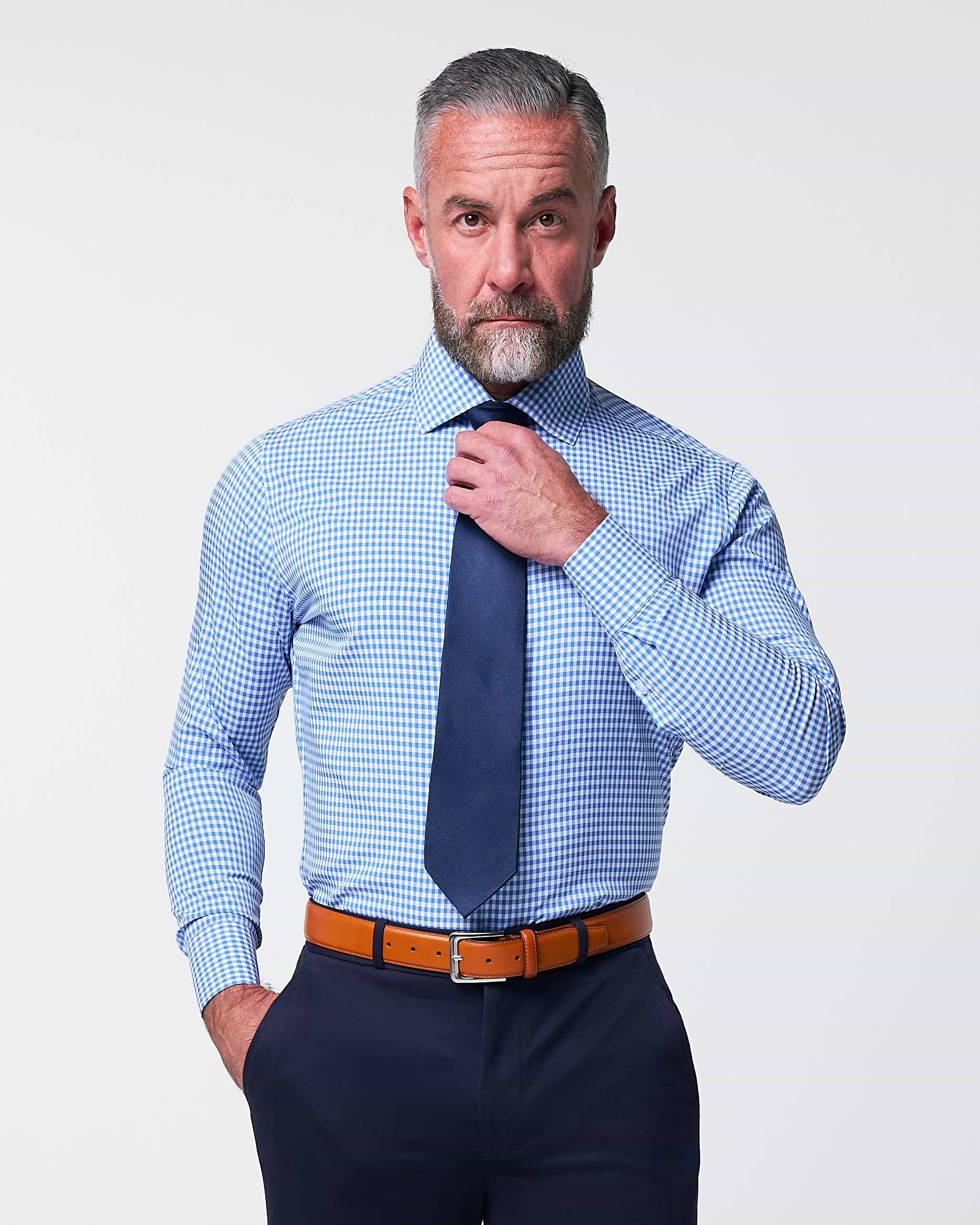 "The Bonino" Blue Gingham - Classic Fit
