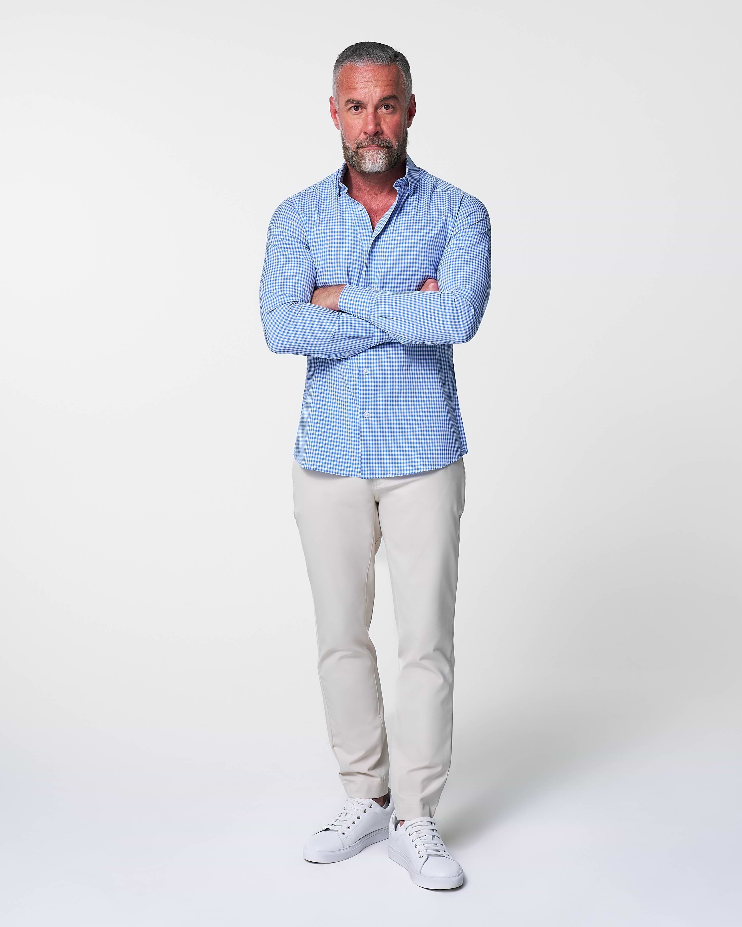 "The Bonino" Blue Gingham - Classic Fit