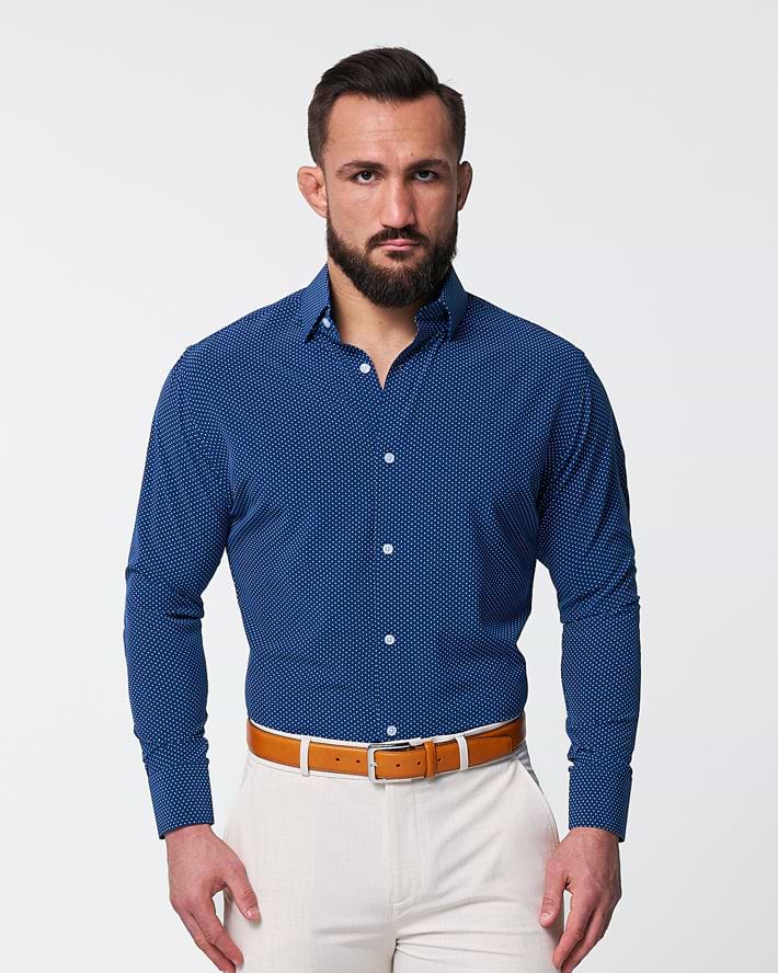 "The Boylston" Navy with White Polka Dots - Classic Fit