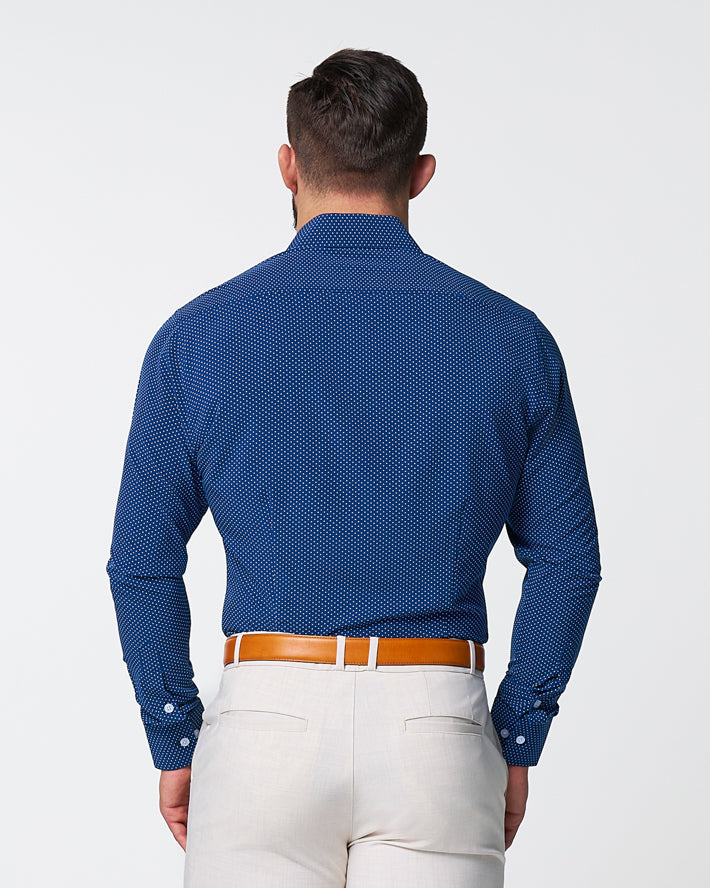 "The Boylston" Navy with White Polka Dots - Classic Fit