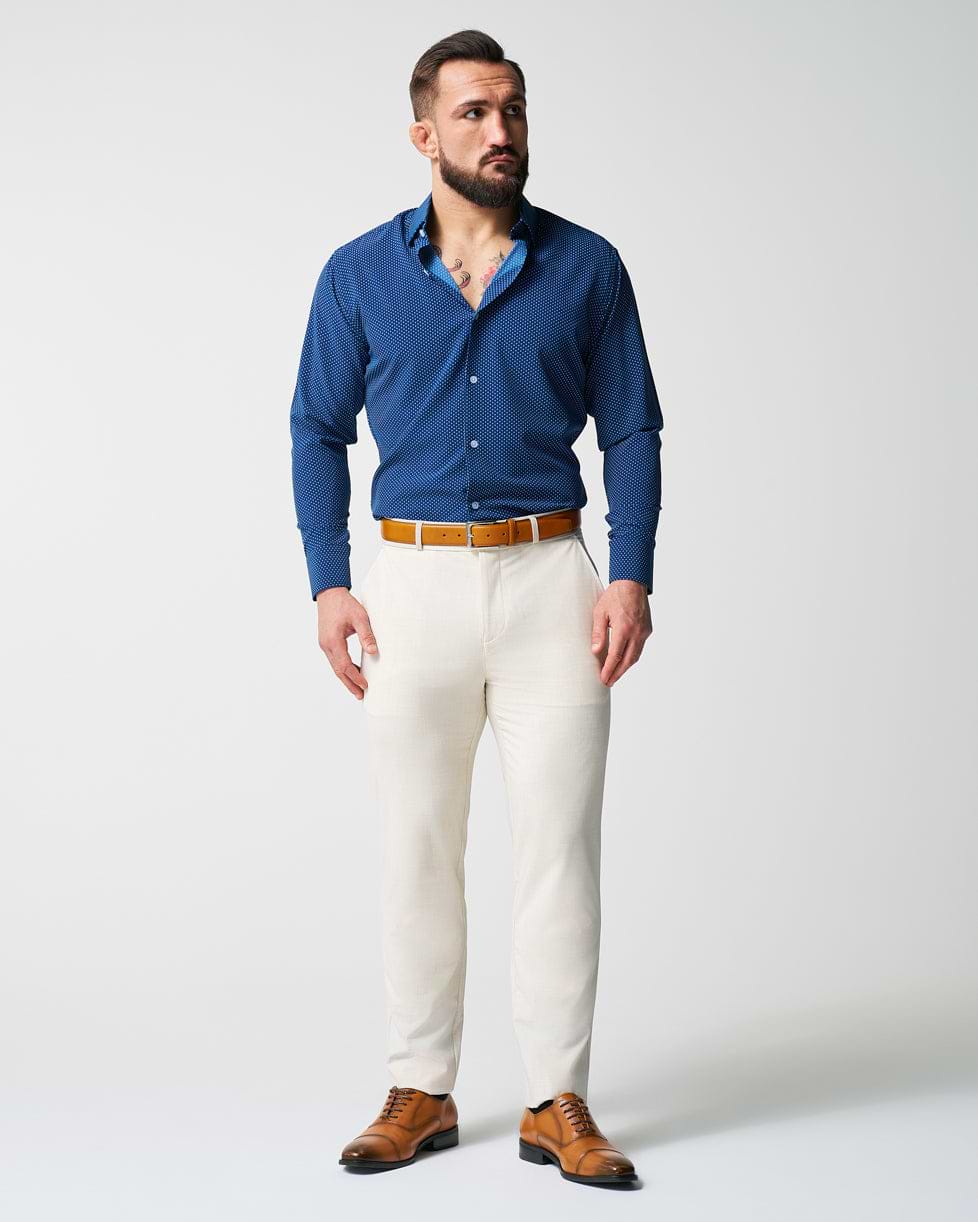 "The Boylston" Navy with White Polka Dots - Classic Fit