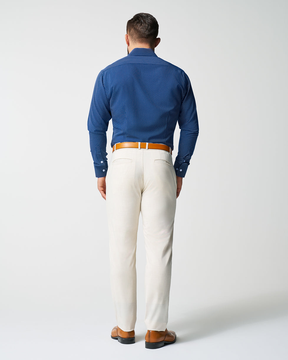 "The Boylston" Navy with White Polka Dots