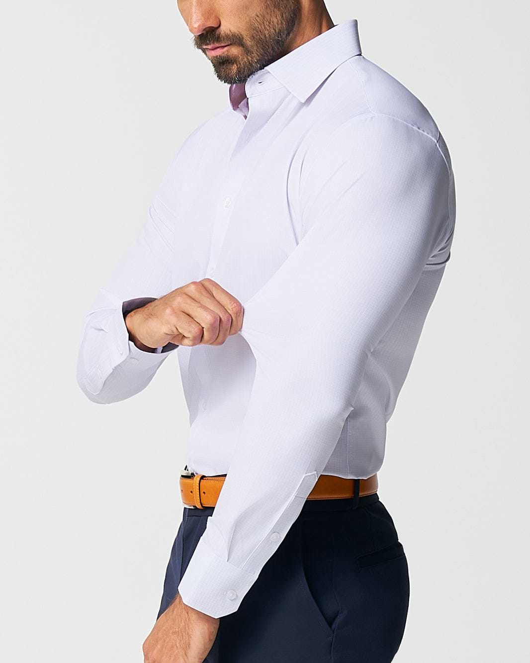 "The Brady" Light Pink & Light Blue Mini Check - Classic Fit