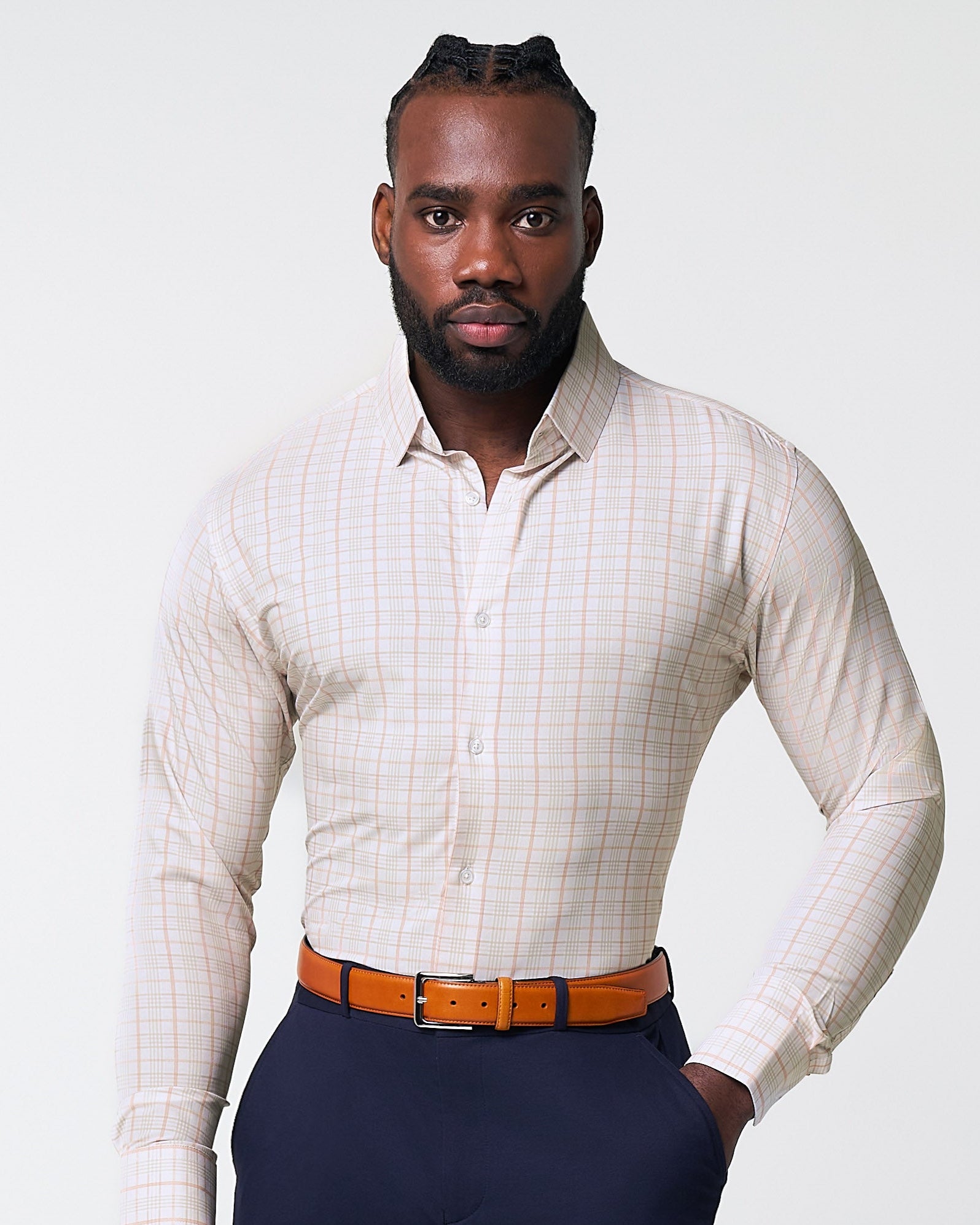 "The Carl" Orange, Yellow, & White Plaid