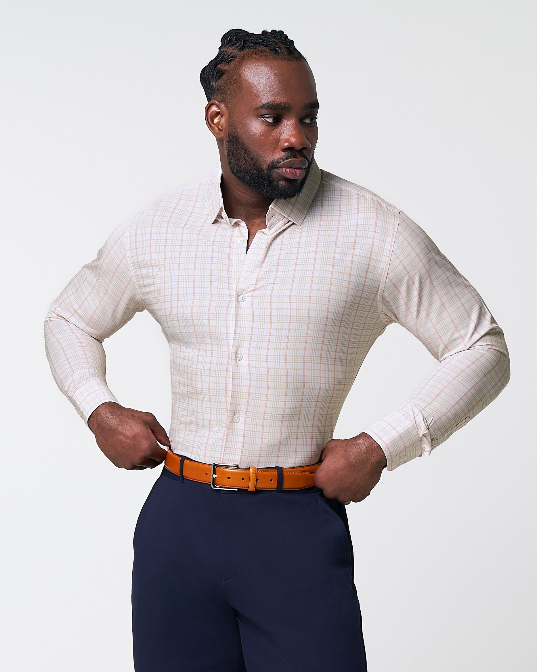 "The Carl" Orange, Yellow, & White Plaid