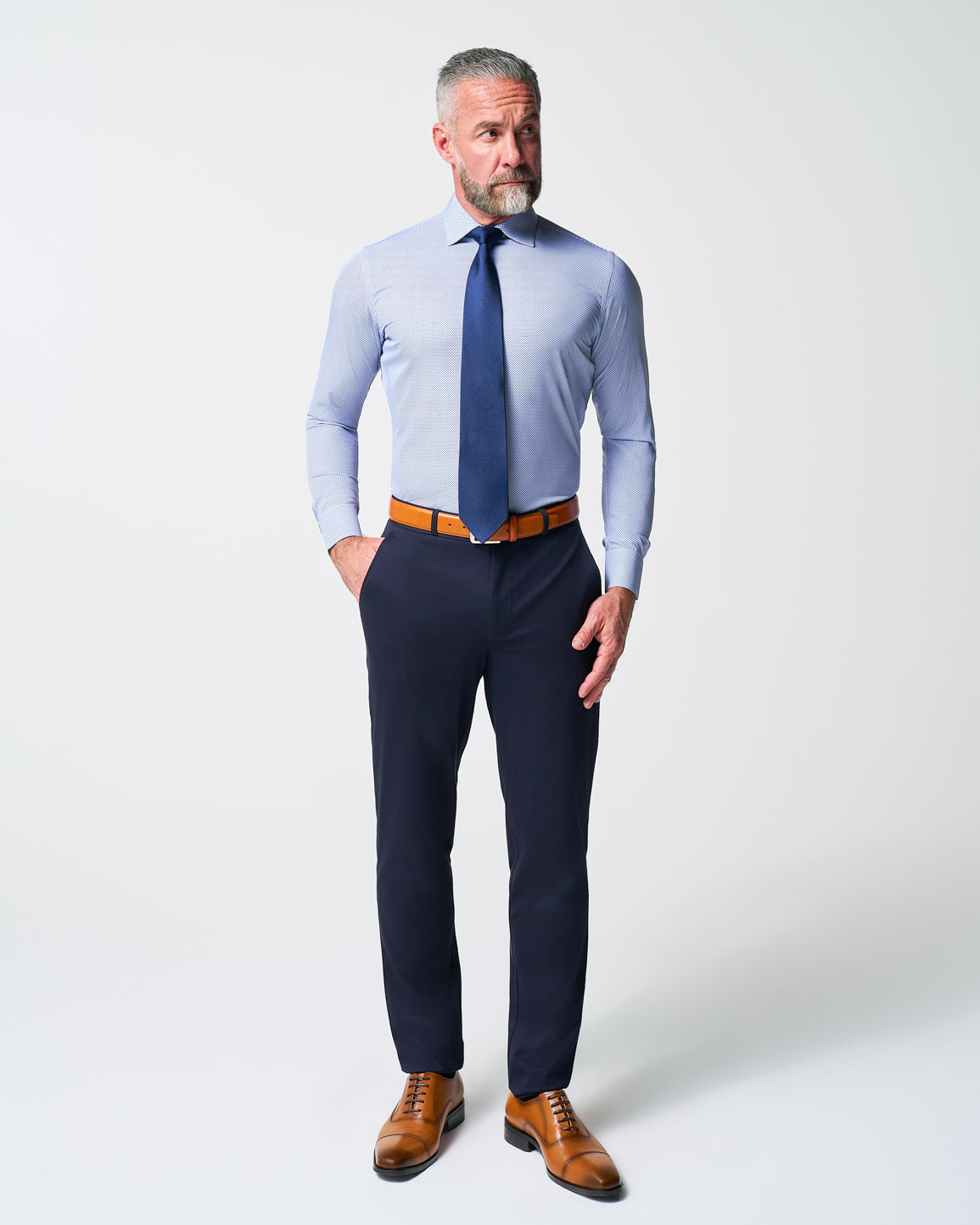 "The Charles" Navy Diamond Dress Shirt