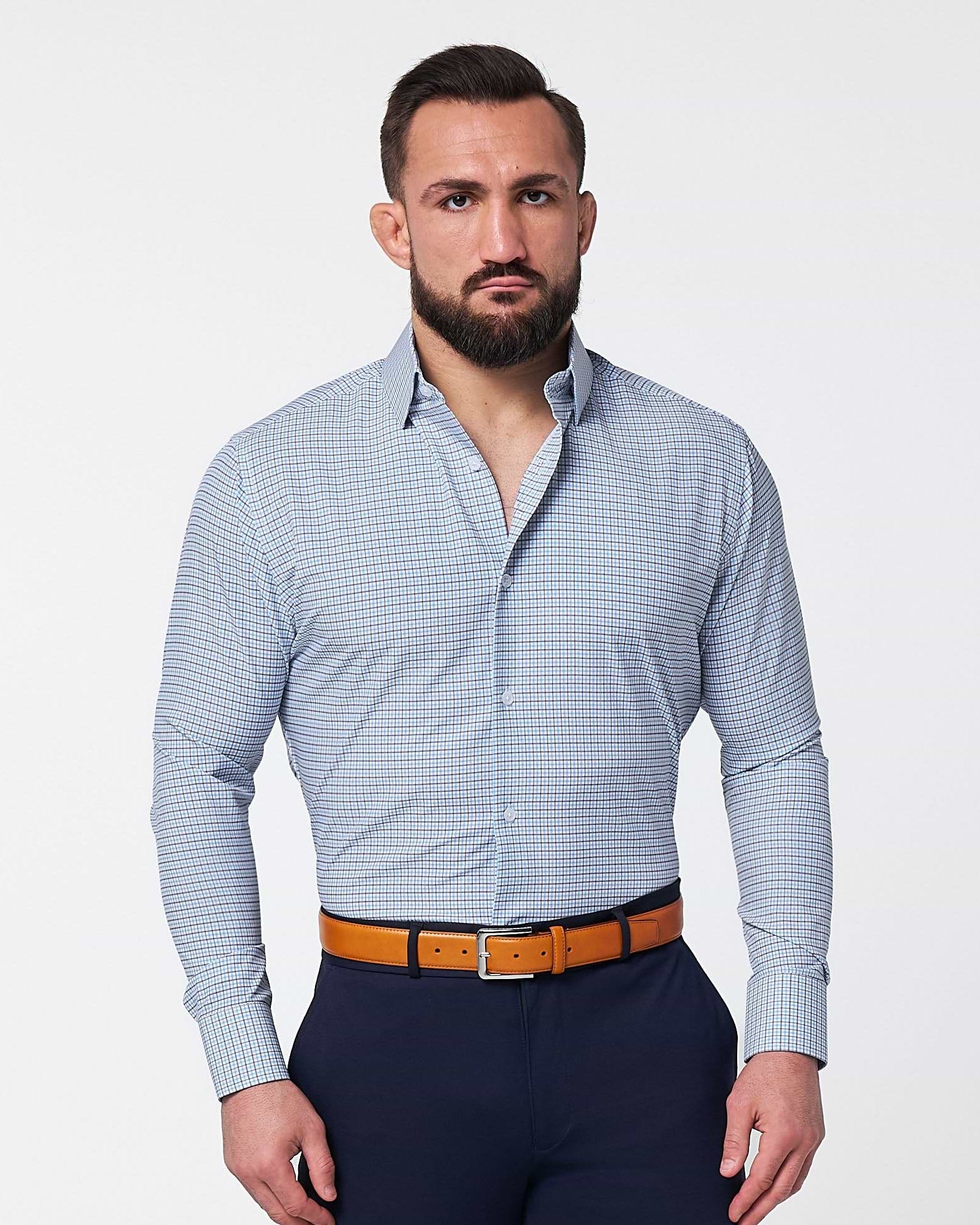 "The Dalton" Purple & Light Blue Windowpane