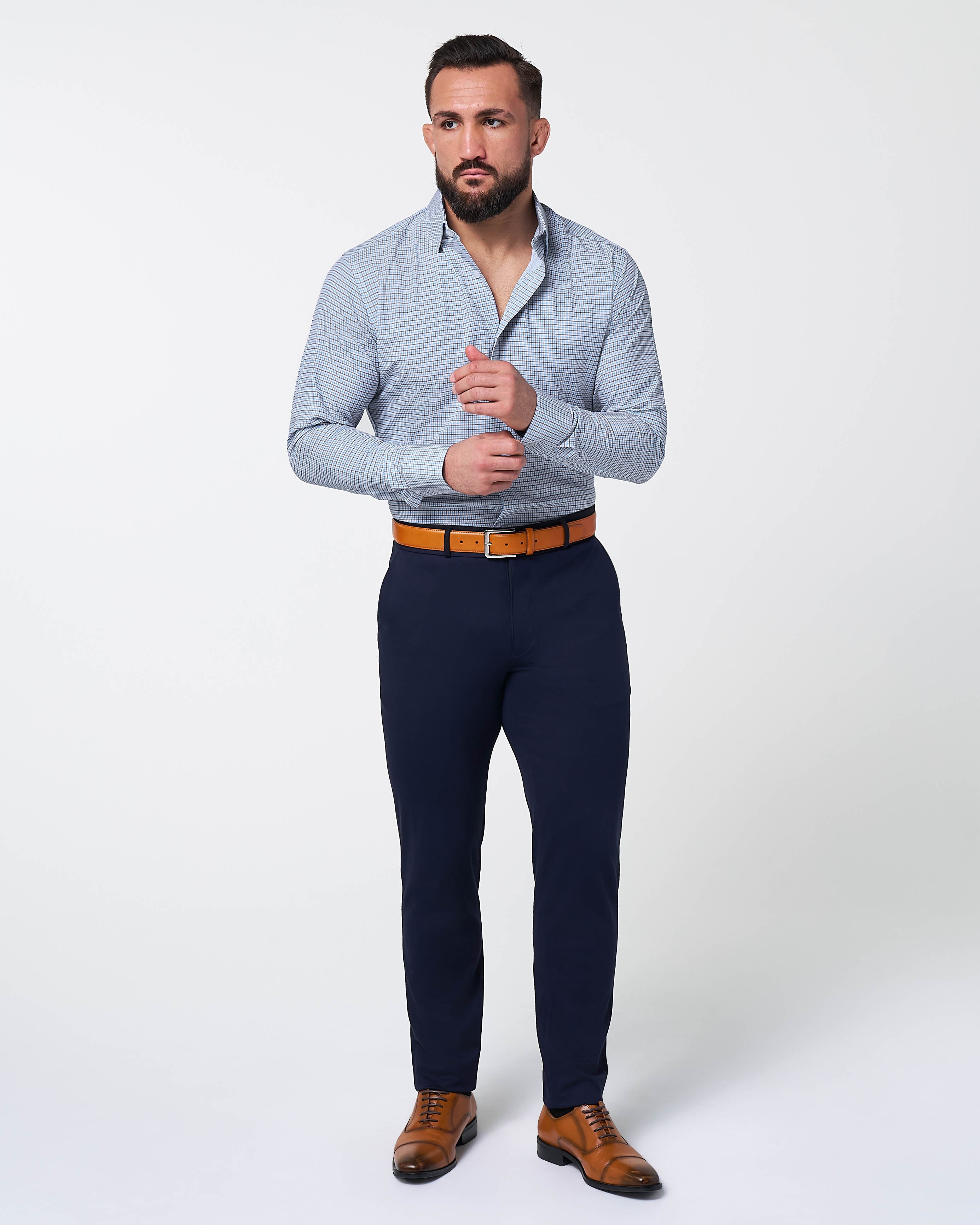 "The Dalton" Purple & Light Blue Windowpane