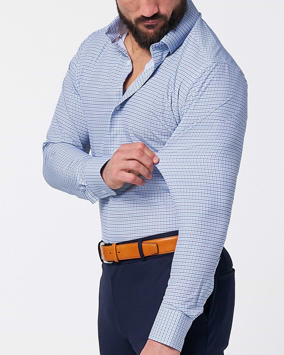 "The Dalton" Purple & Light Blue Windowpane