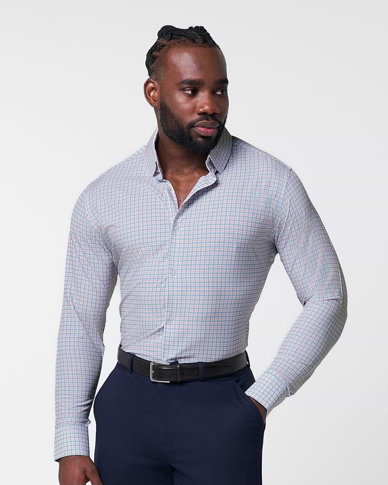 "The Dimitri" Blue Plaid With Orange Windowpane