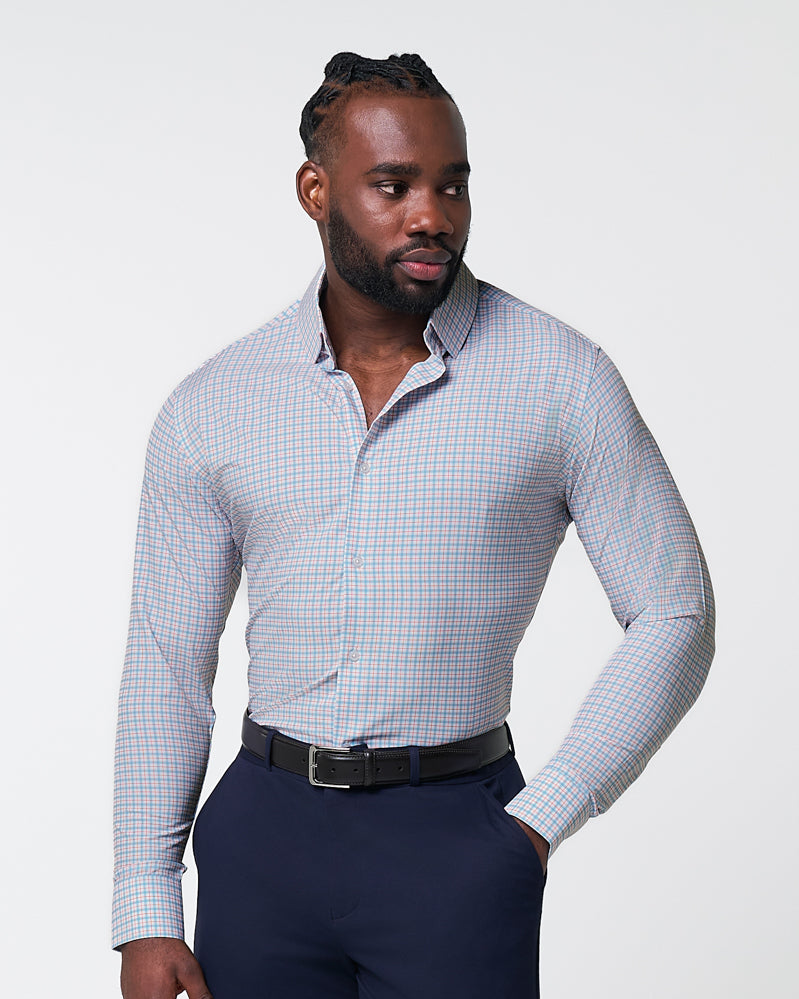 "The Dimitri" Blue Plaid With Orange Windowpane