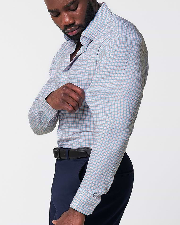 "The Dimitri" Blue Plaid With Orange Windowpane