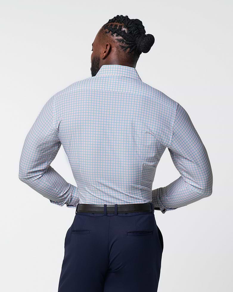 "The Dimitri" Blue Plaid With Orange Windowpane