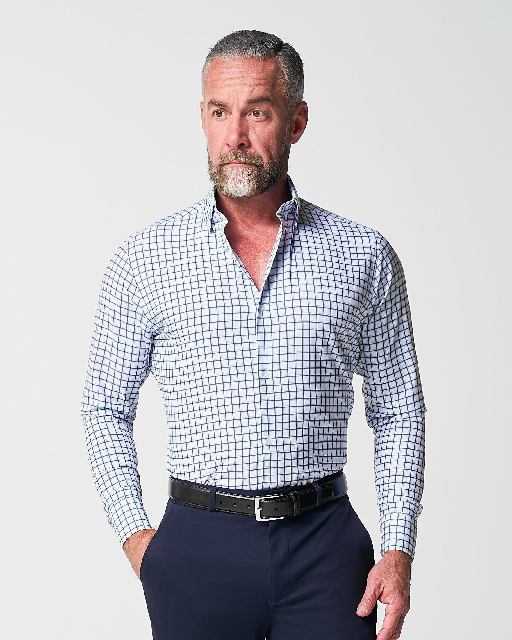 "The Elias" Light Navy Windowpane