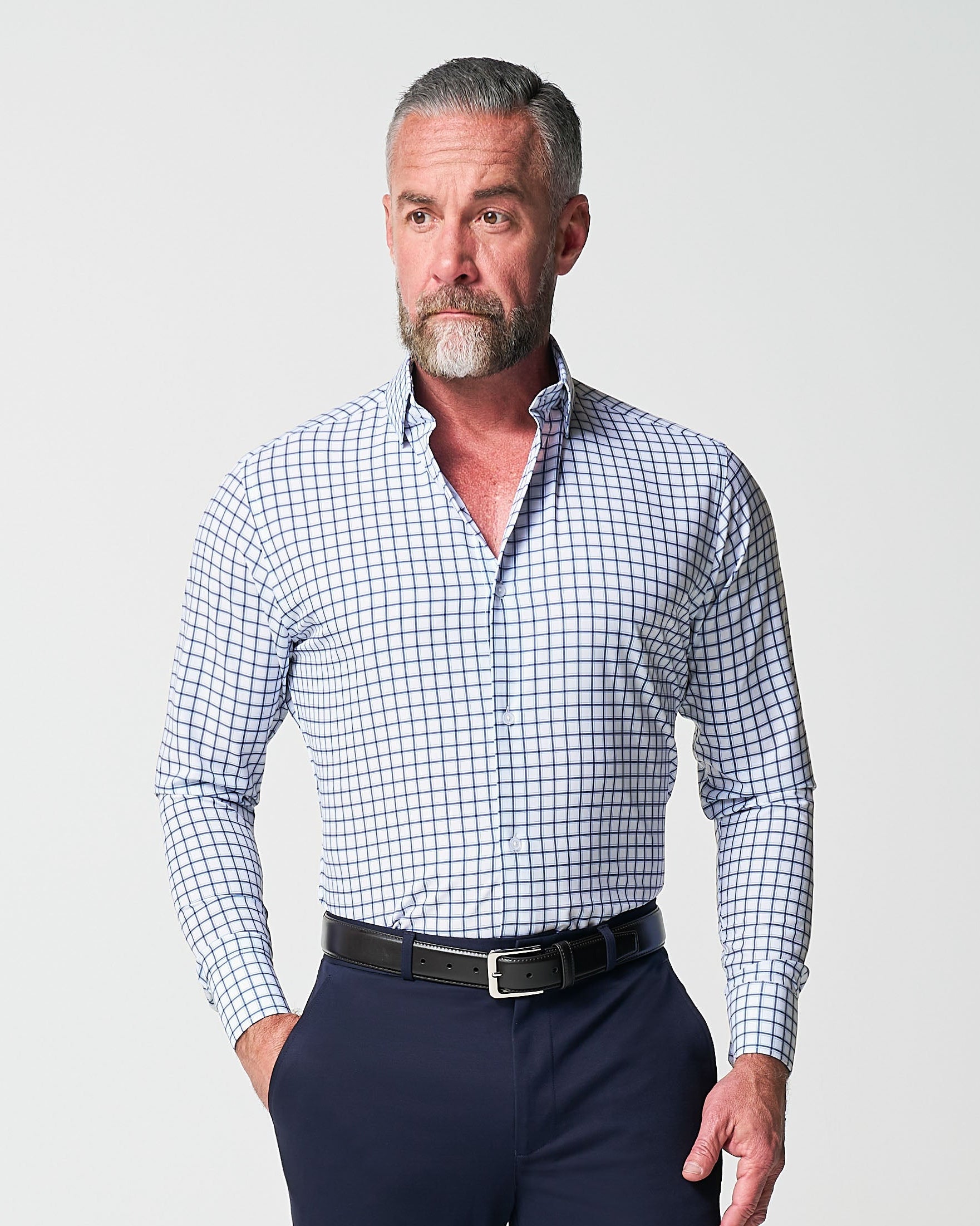 "The Elias" Light Navy Windowpane