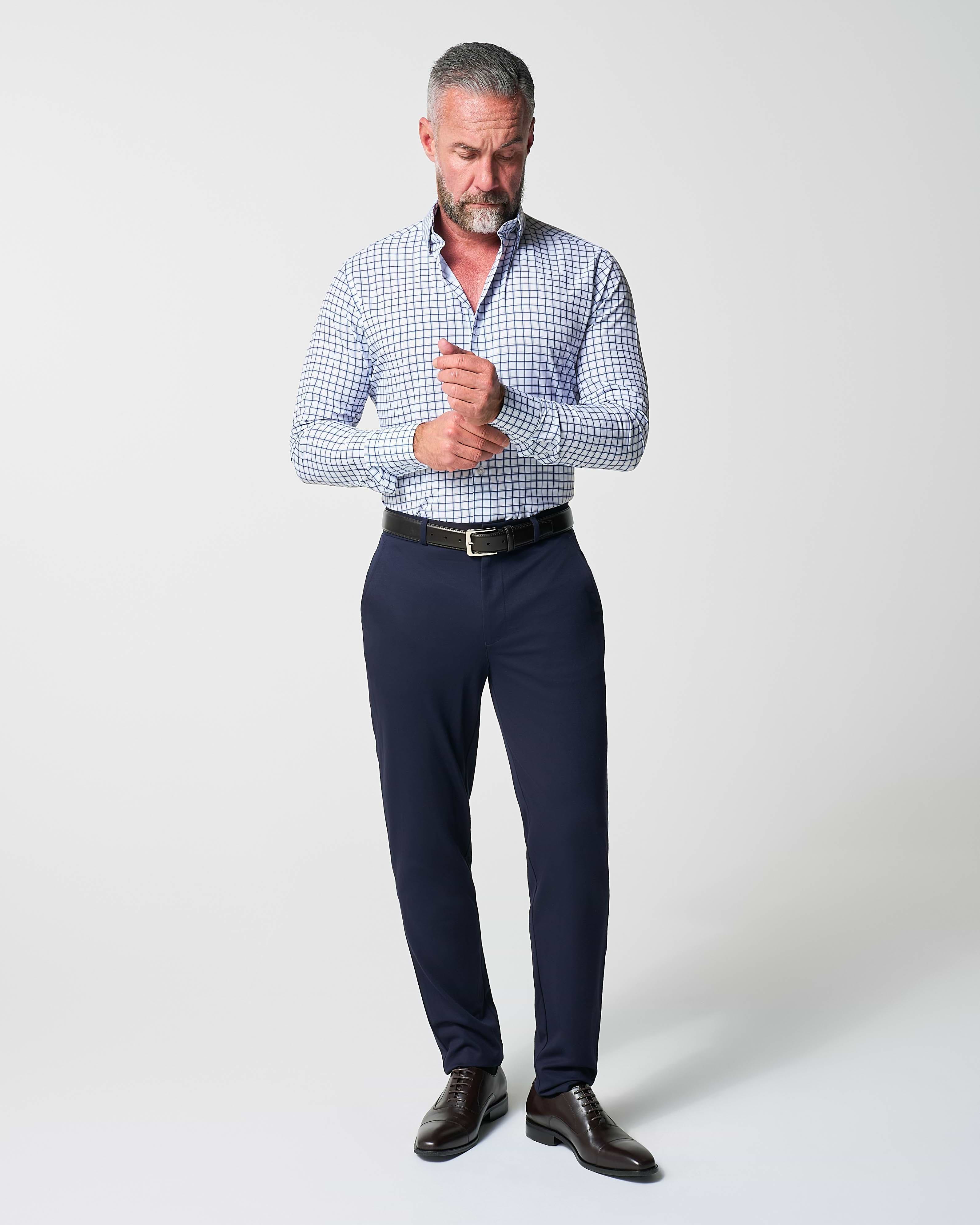 "The Elias" Light Navy Windowpane