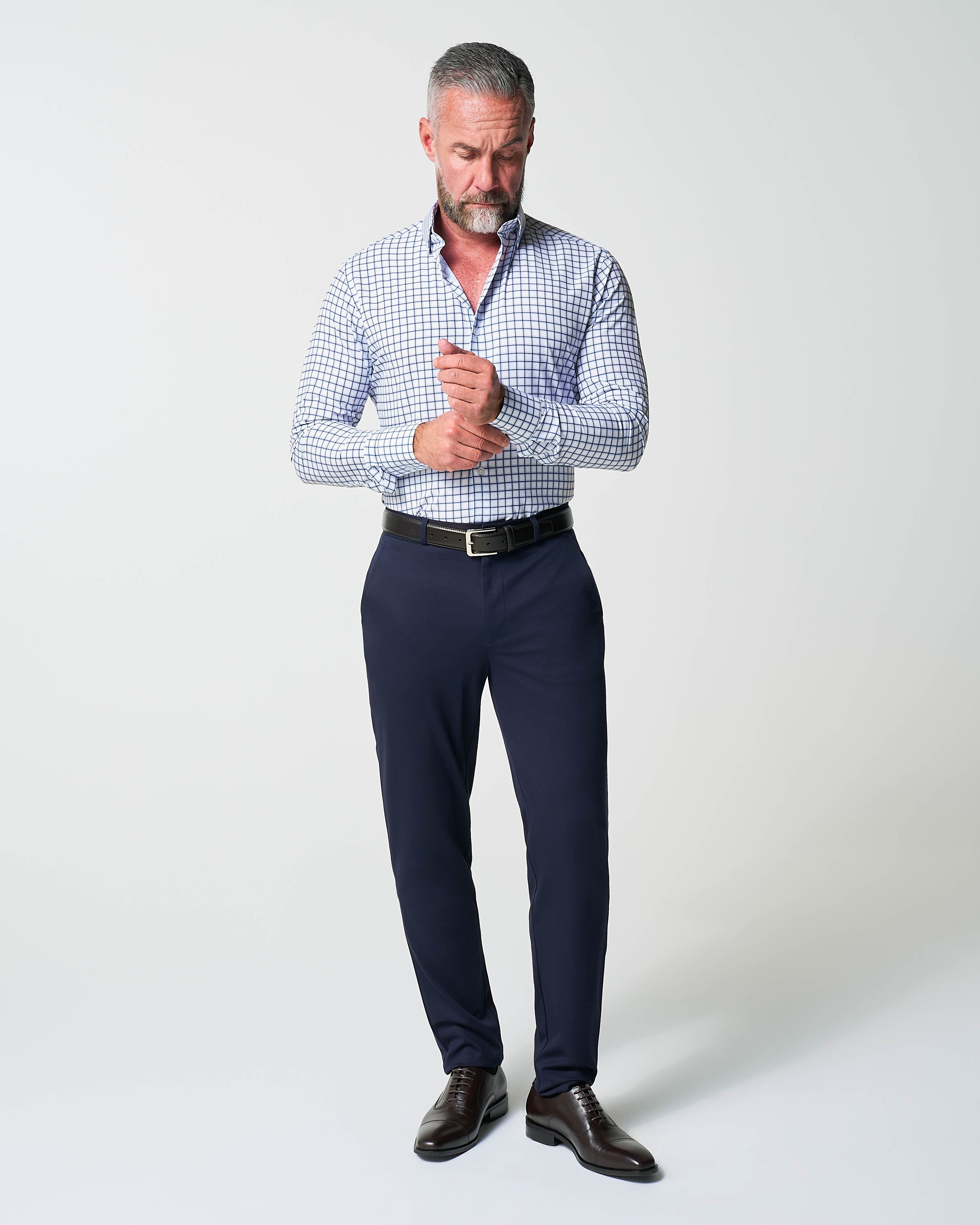 "The Elias" Light Navy Windowpane