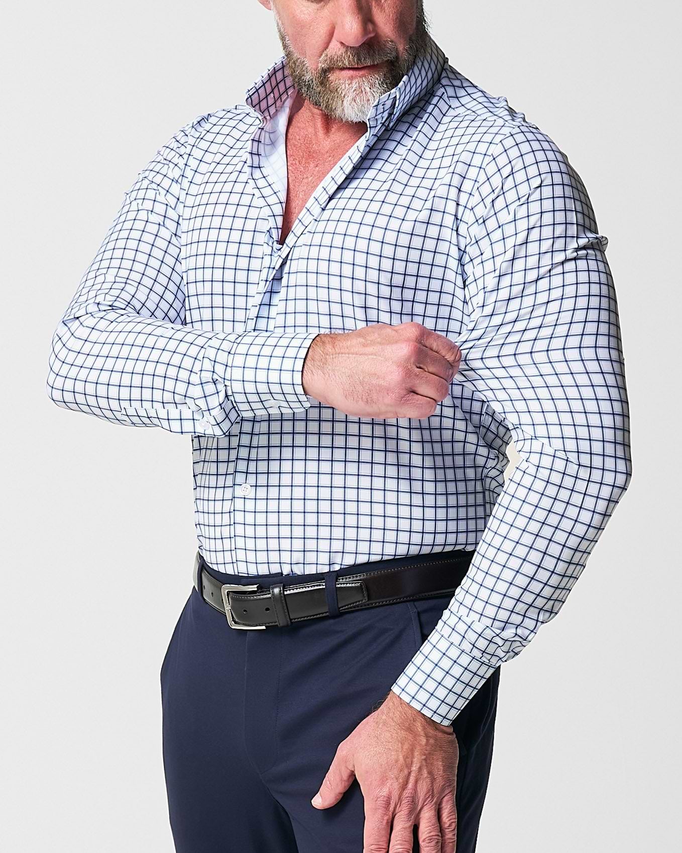 "The Elias" Light Navy Windowpane