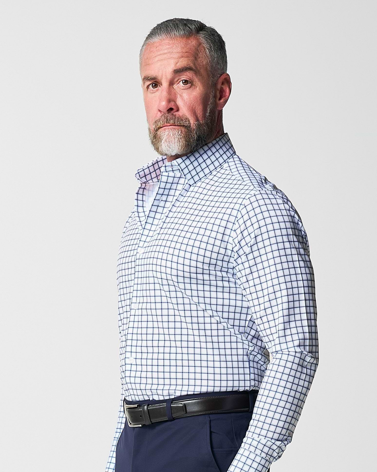 "The Elias" Light Navy Windowpane