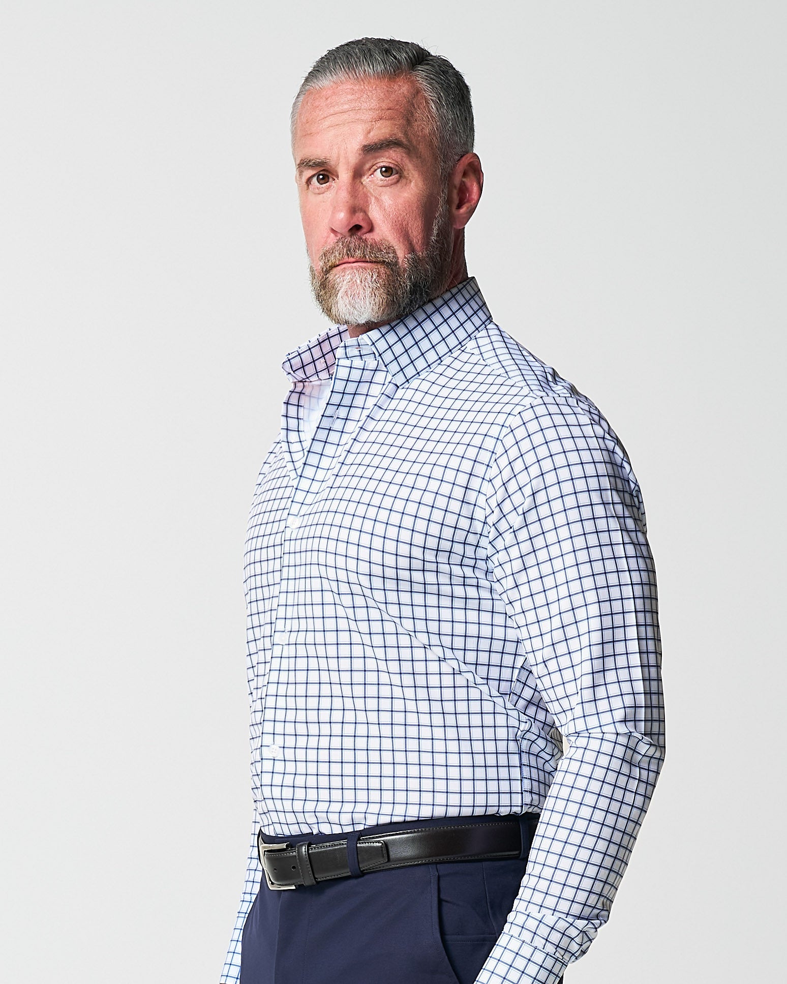 "The Elias" Light Navy Windowpane