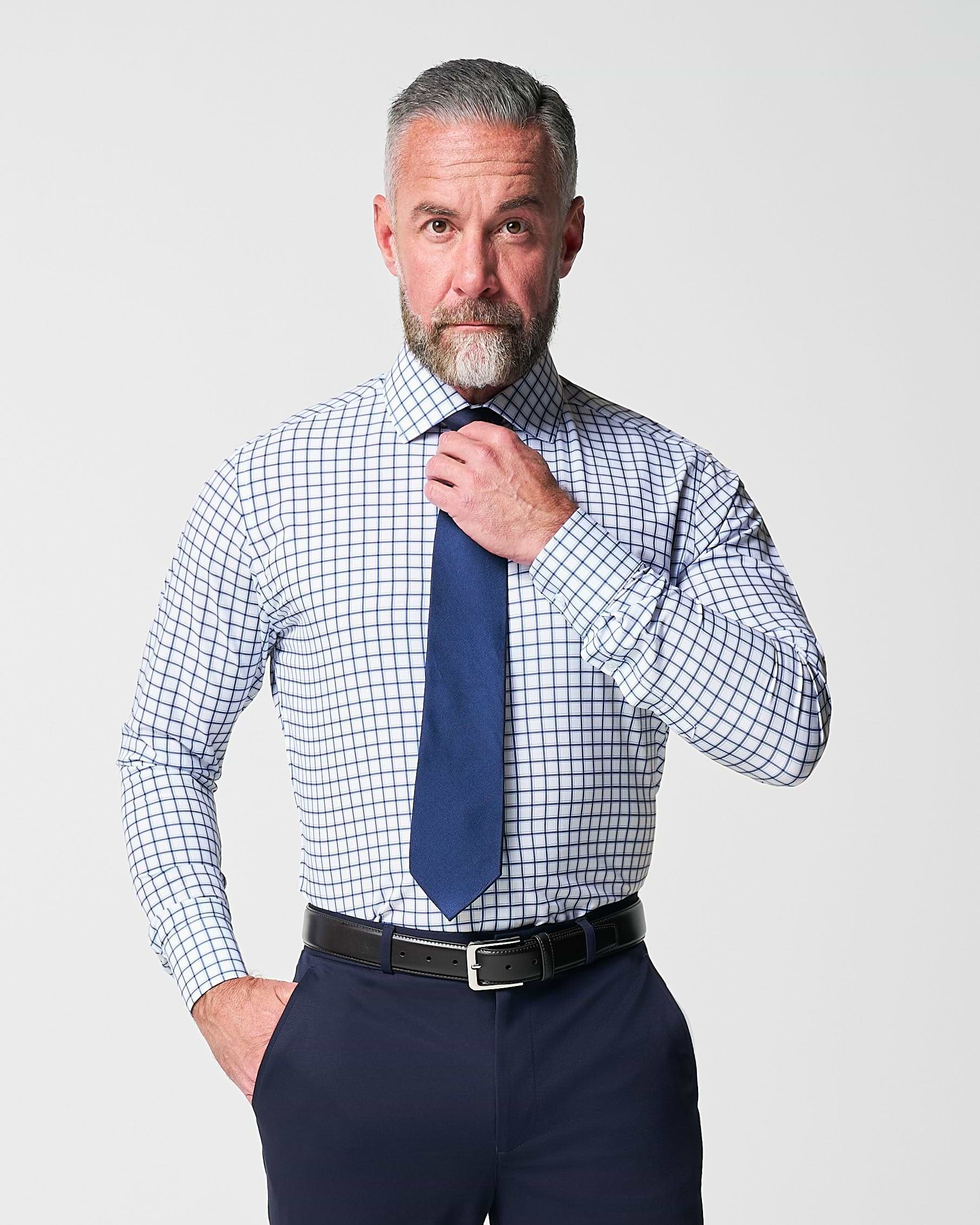 "The Elias" Light Navy Windowpane