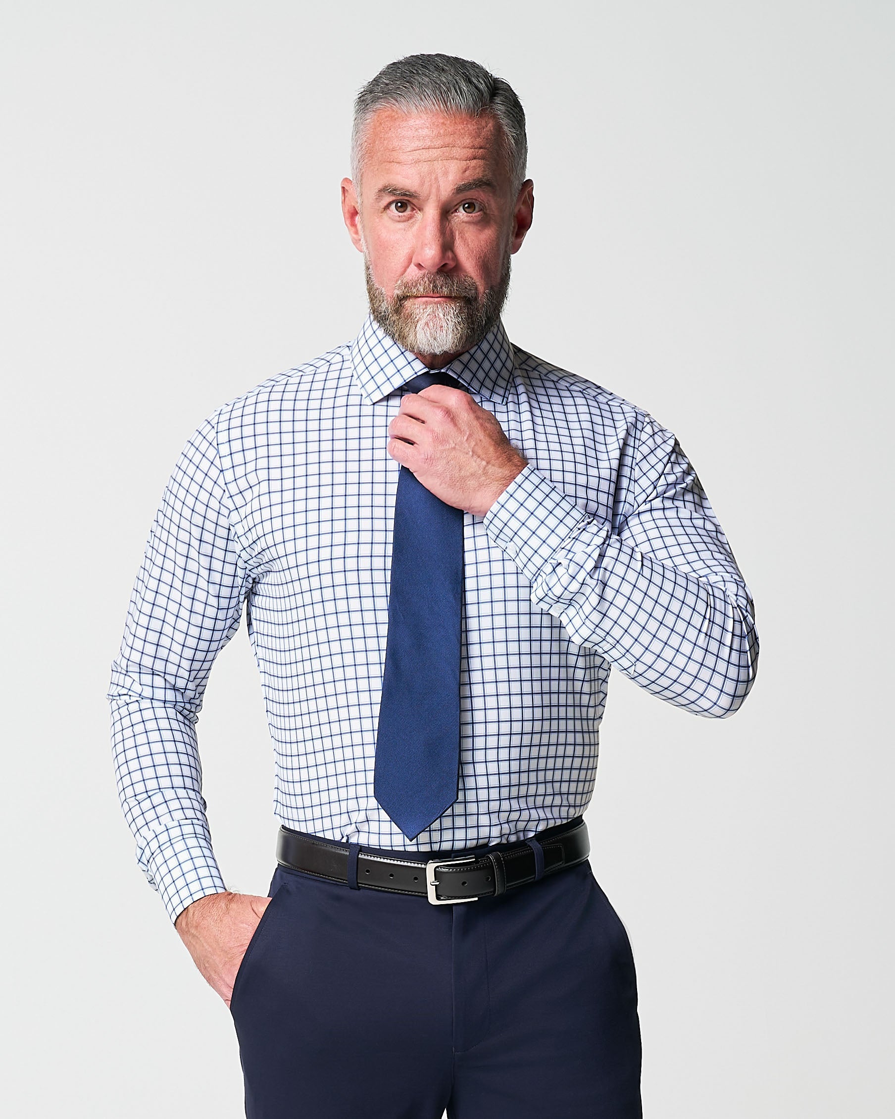 "The Elias" Light Navy Windowpane