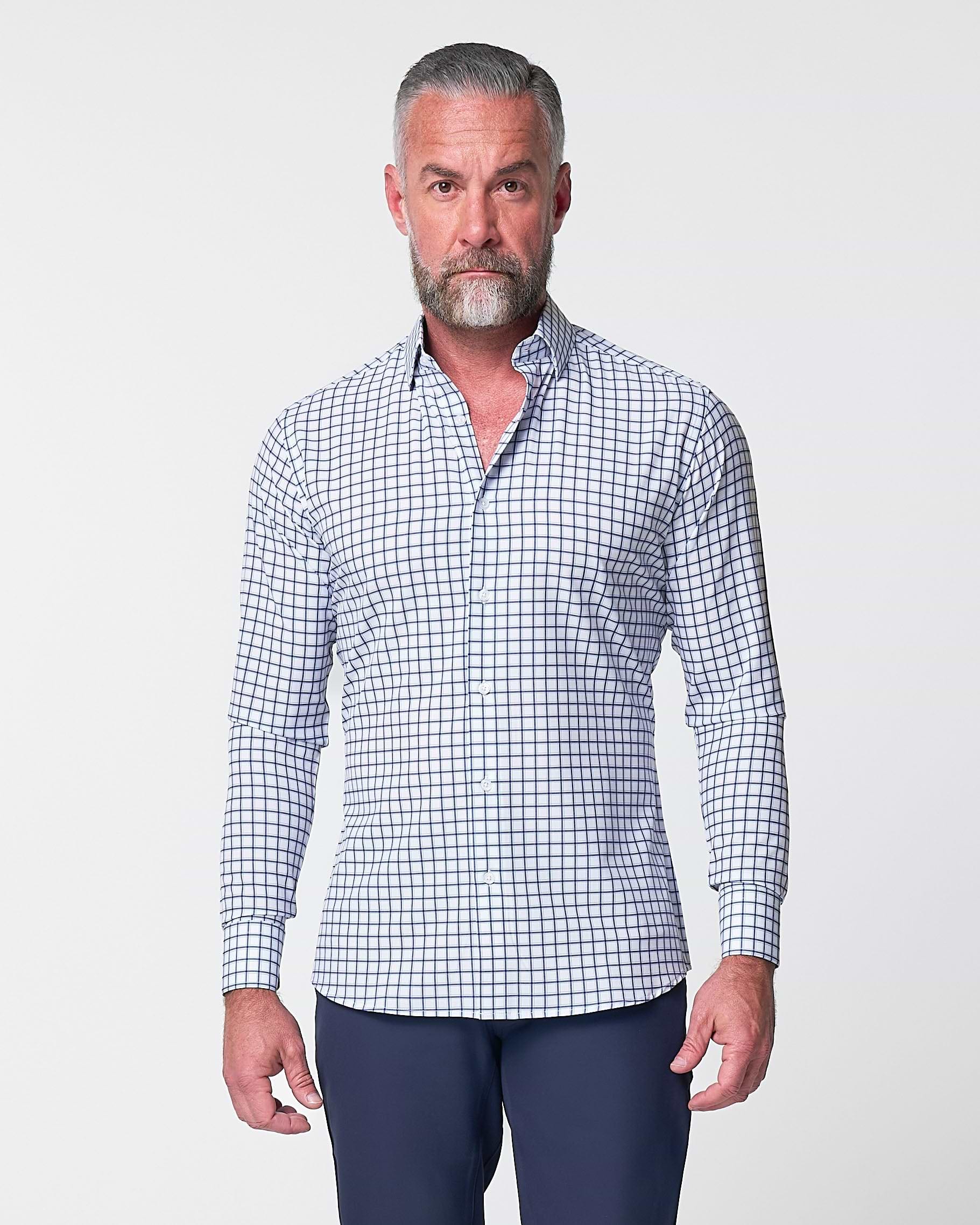 "The Elias" Light Navy Windowpane