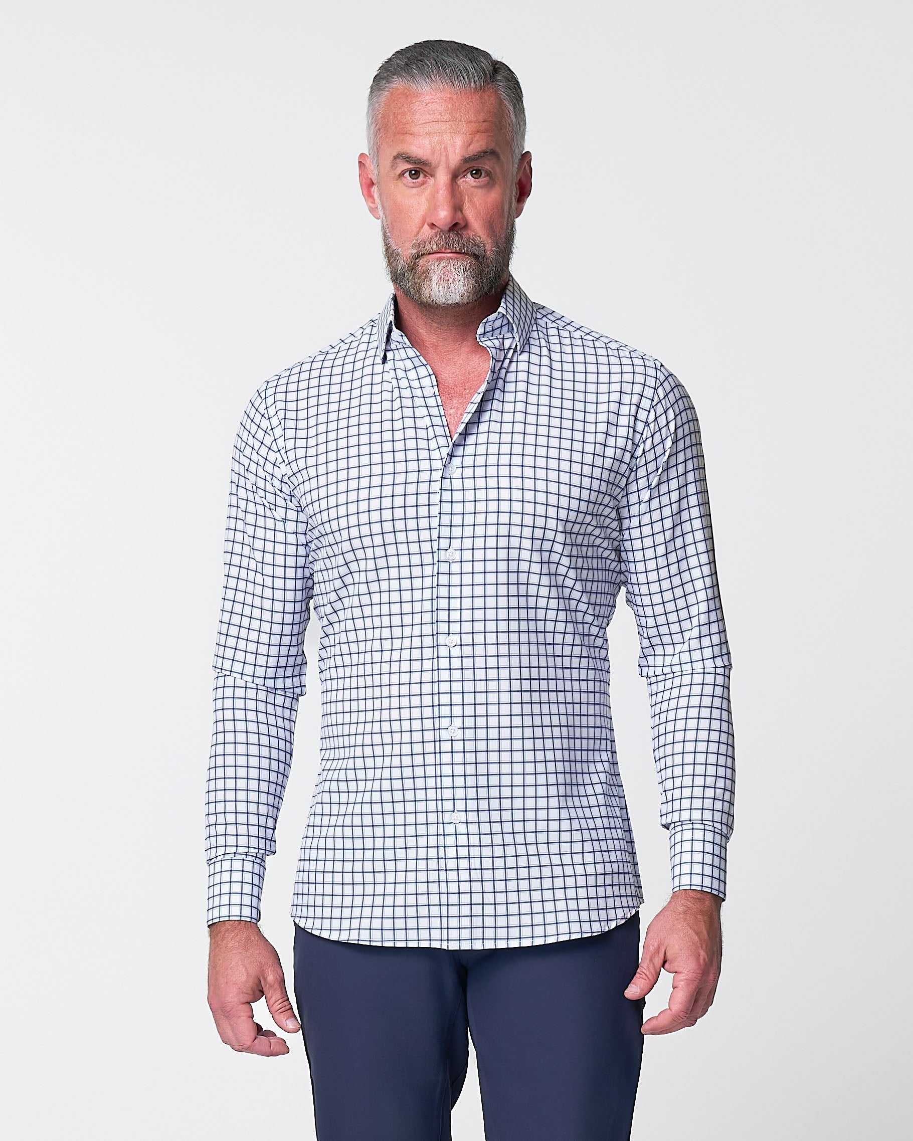 "The Elias" Light Navy Windowpane