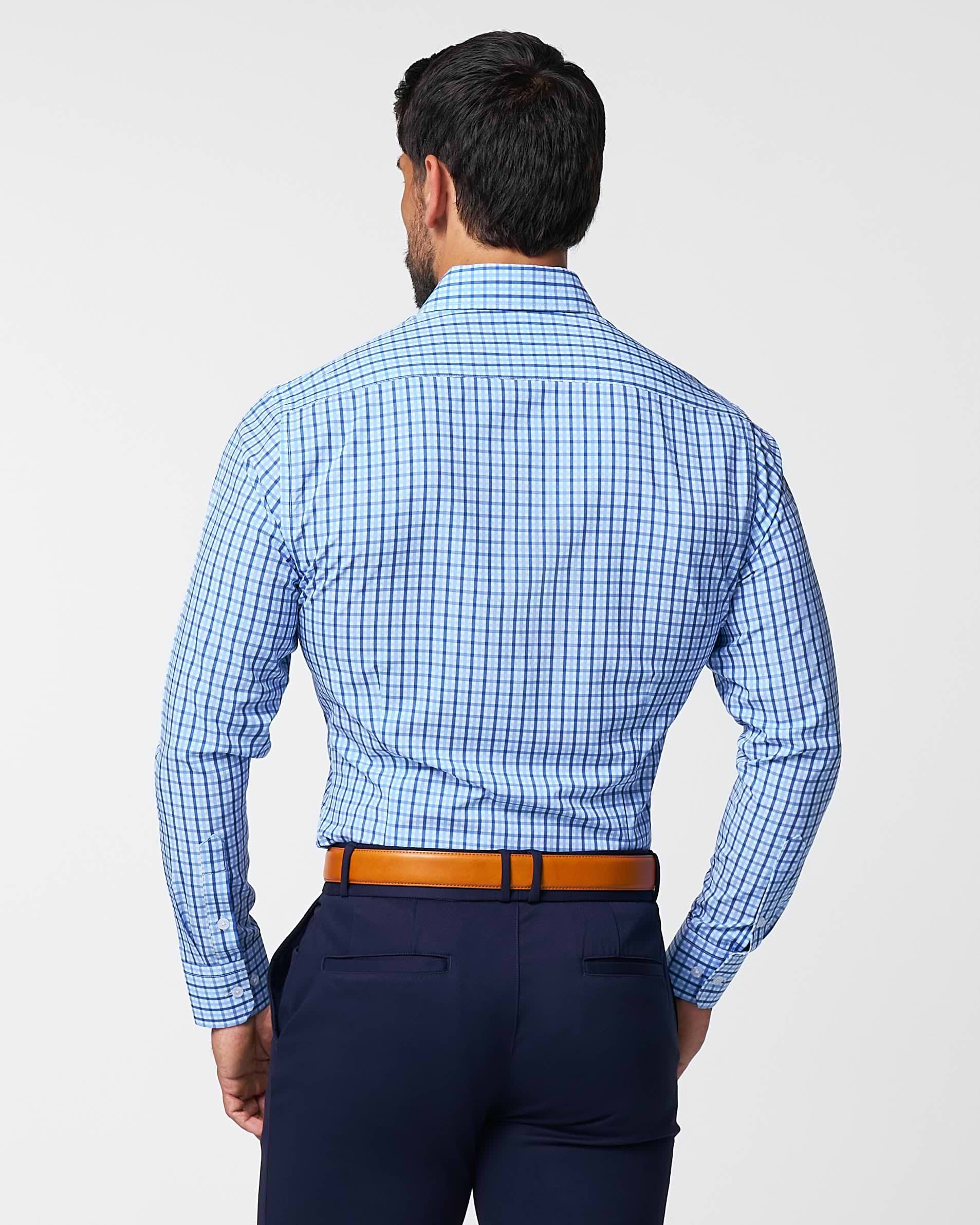 "The Emmett" Light Blue, White & Navy Mid Check