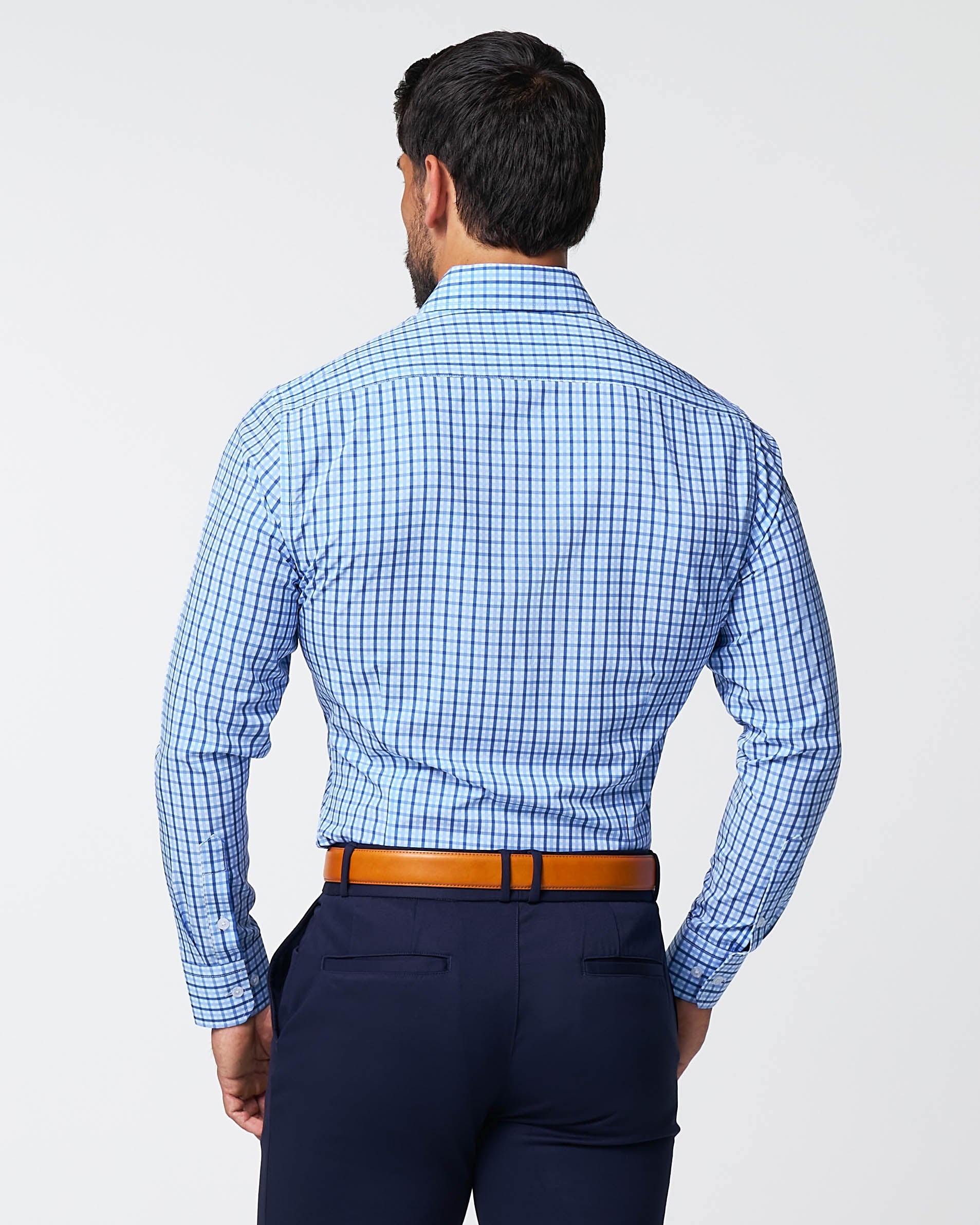 "The Emmett" Light Blue, White & Navy Mid Check