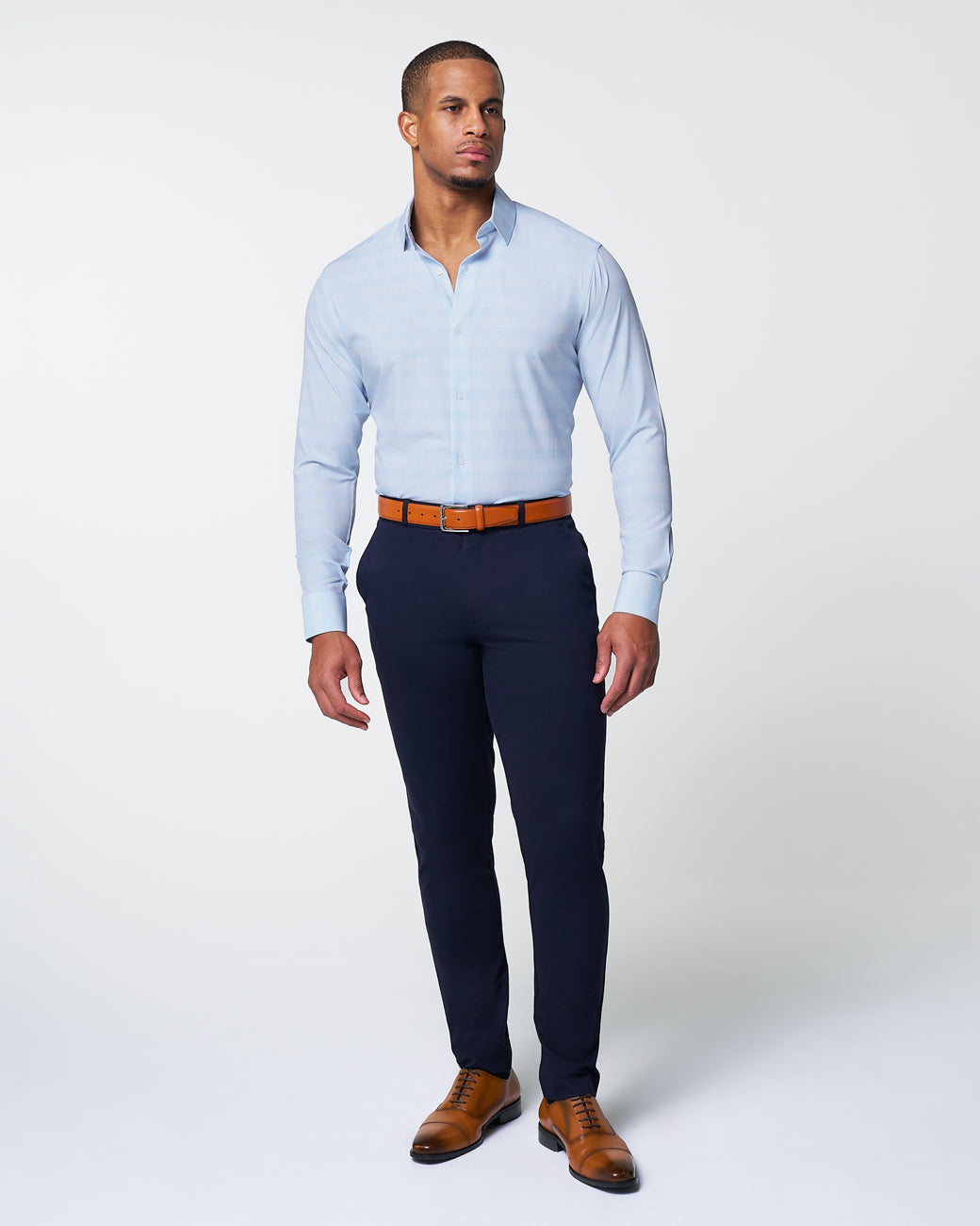 "The Flynn" Light Blue & White Plaid