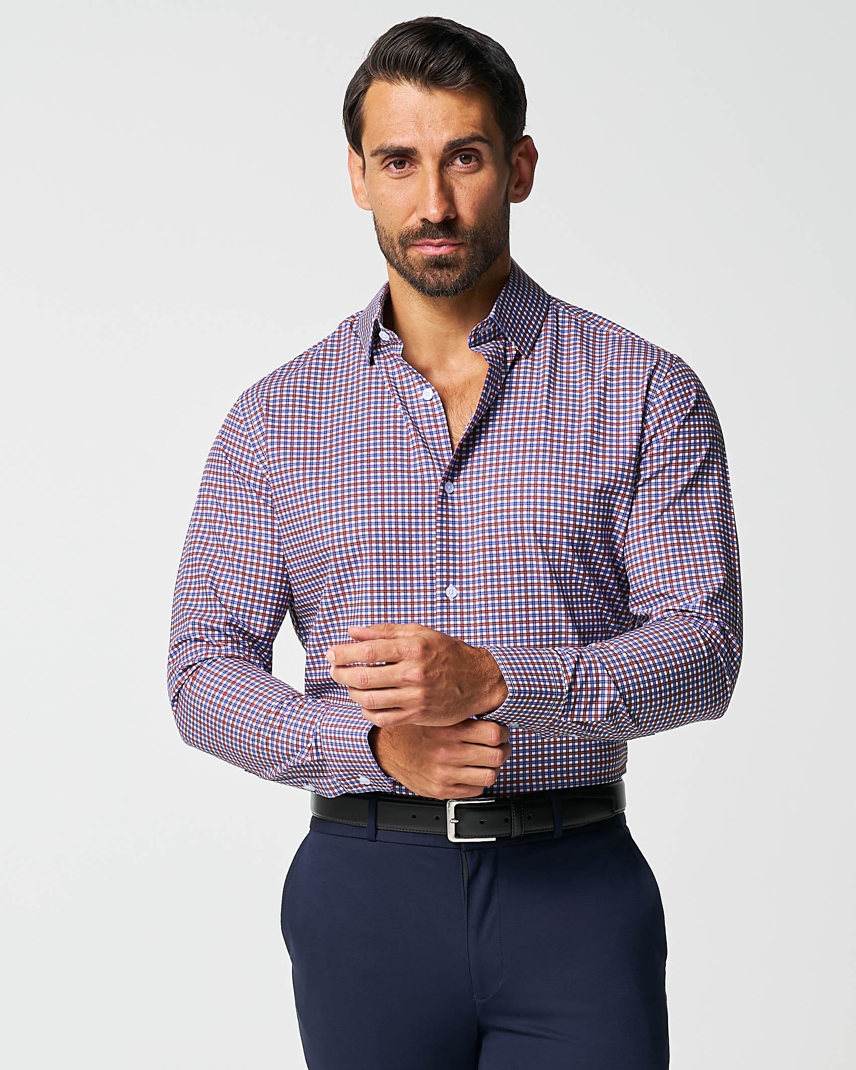 "The Heisman" Red, Navy Mid-Check