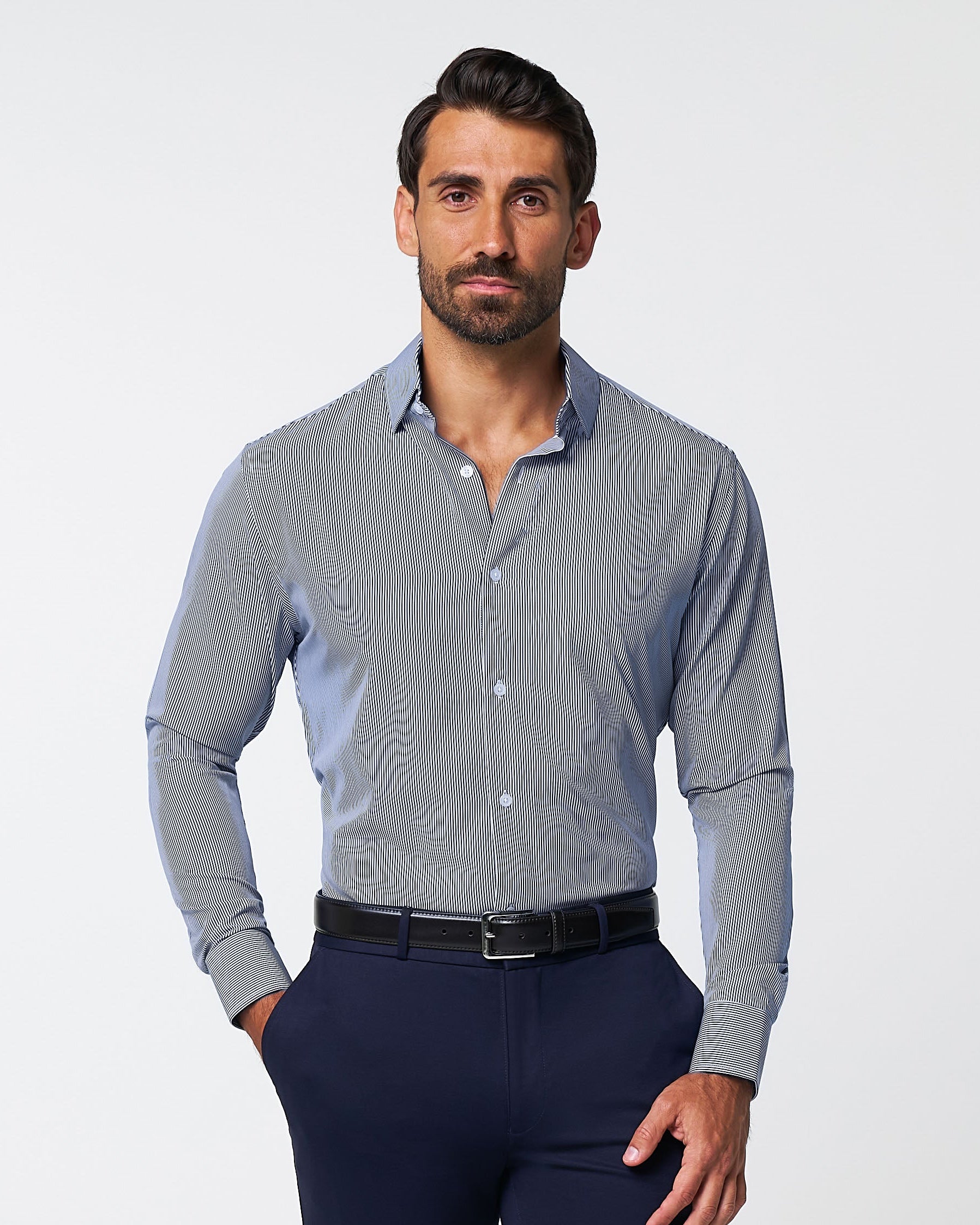 "The Hugo" Navy Pinstripe