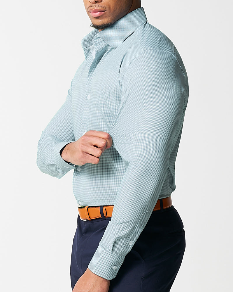 "The Kane" Green & White Houndstooth