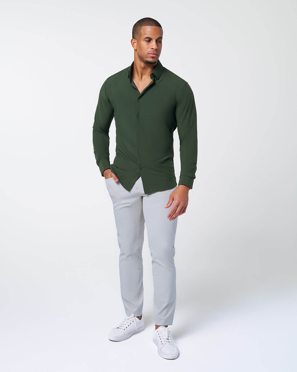 ''The Kelce" Solid Dark Olive Green - Classic Fit