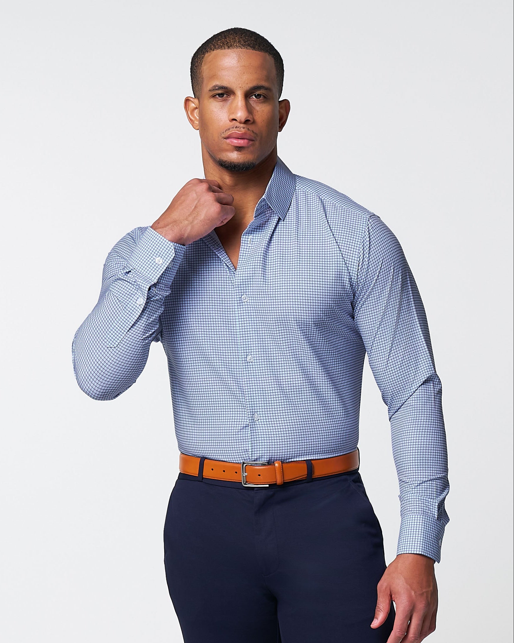 "The Keystone" Pink & Navy Windowpane